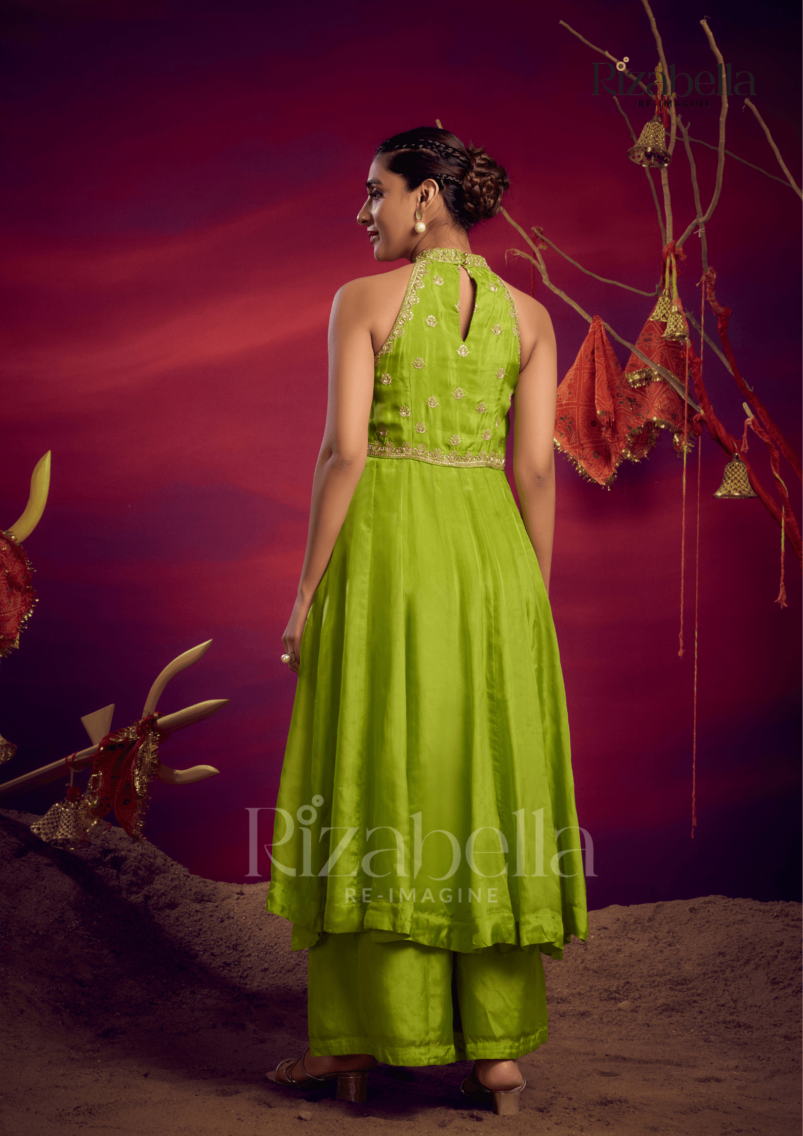 Halter neck zari anarkali - Image 3