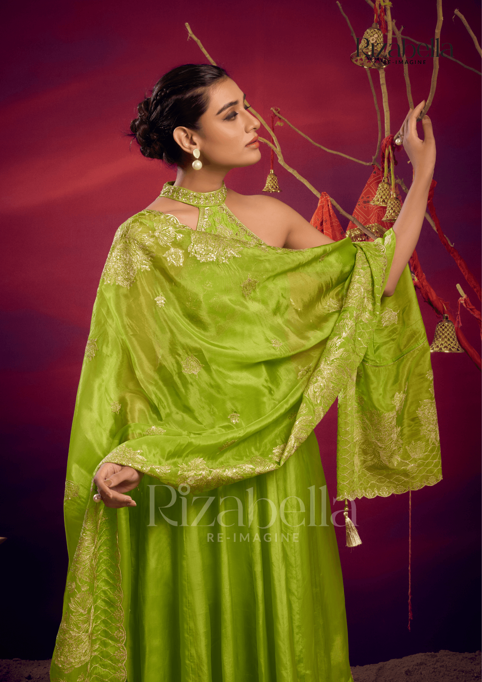 Halter neck zari anarkali - Image 6
