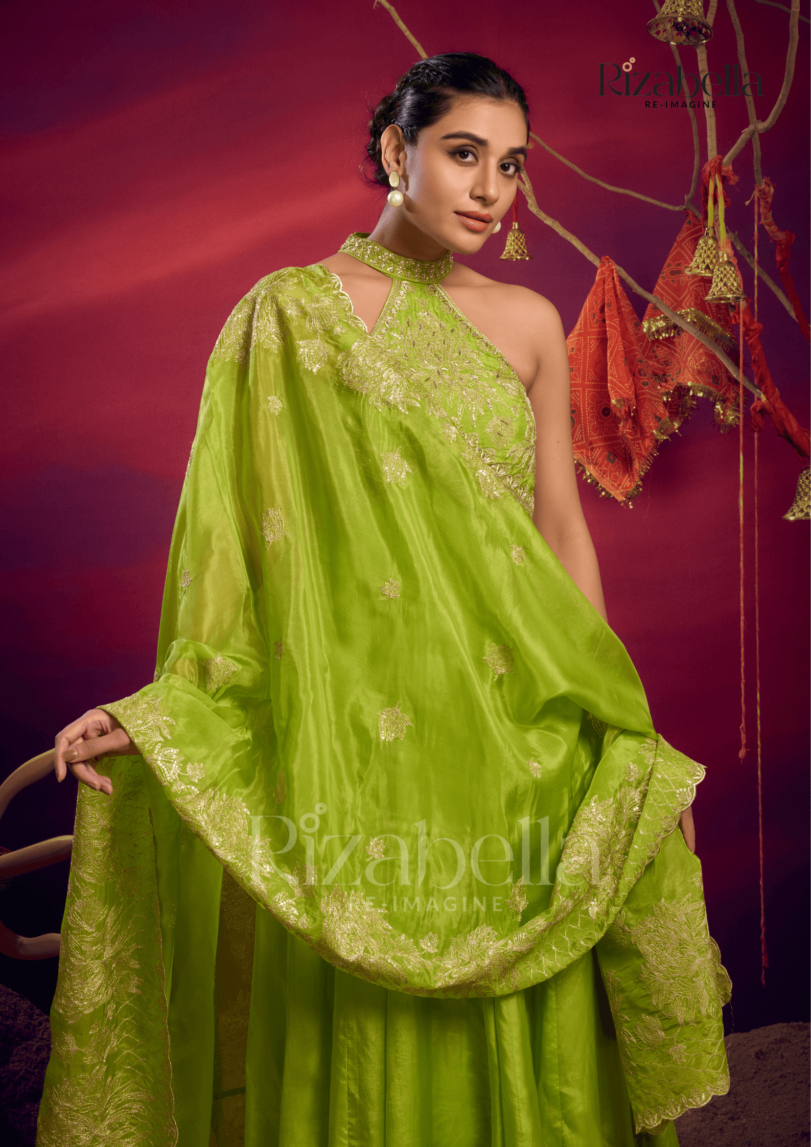 Halter neck zari anarkali - Image 7