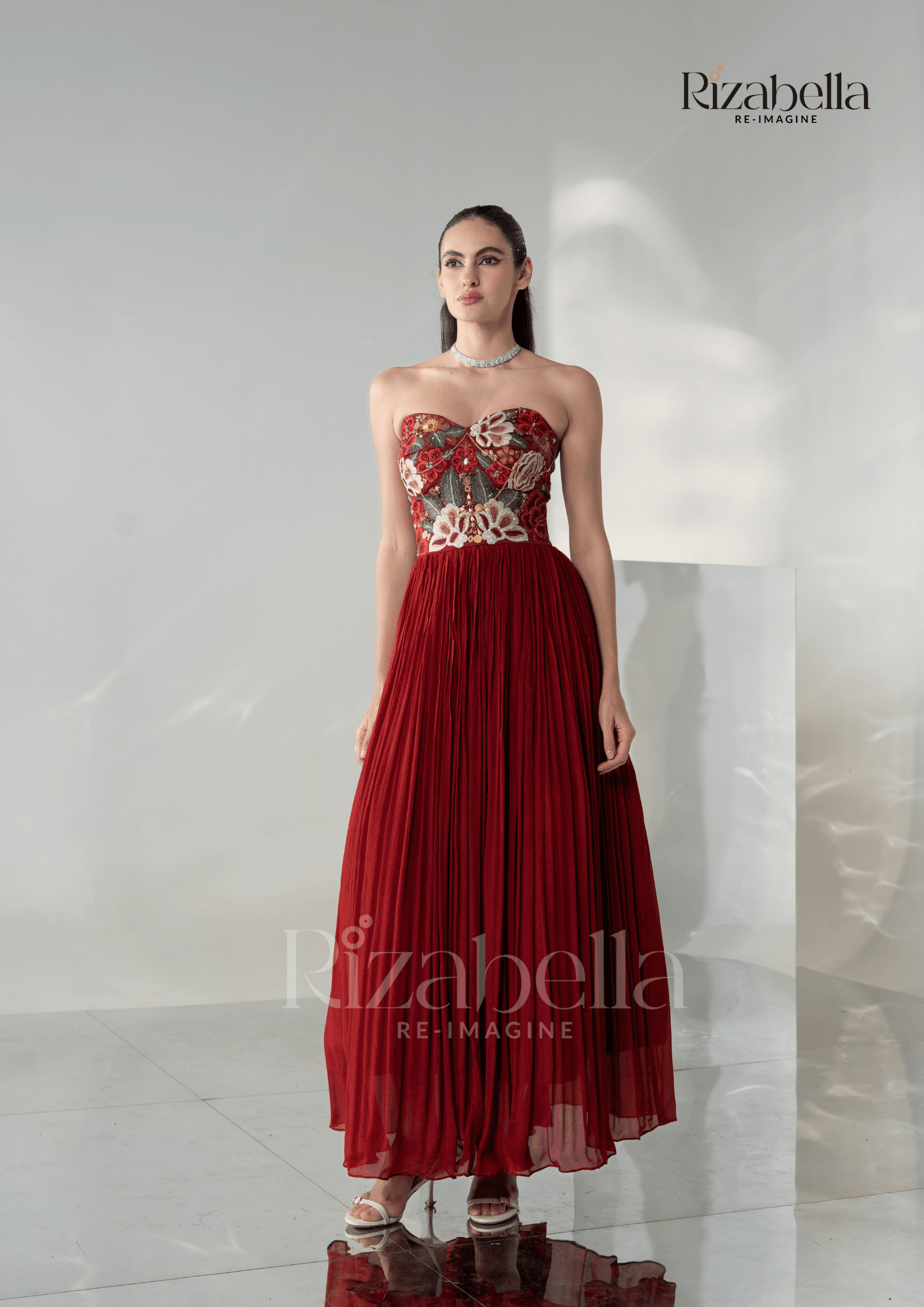 Rosabella Crimson Gown - Image 4