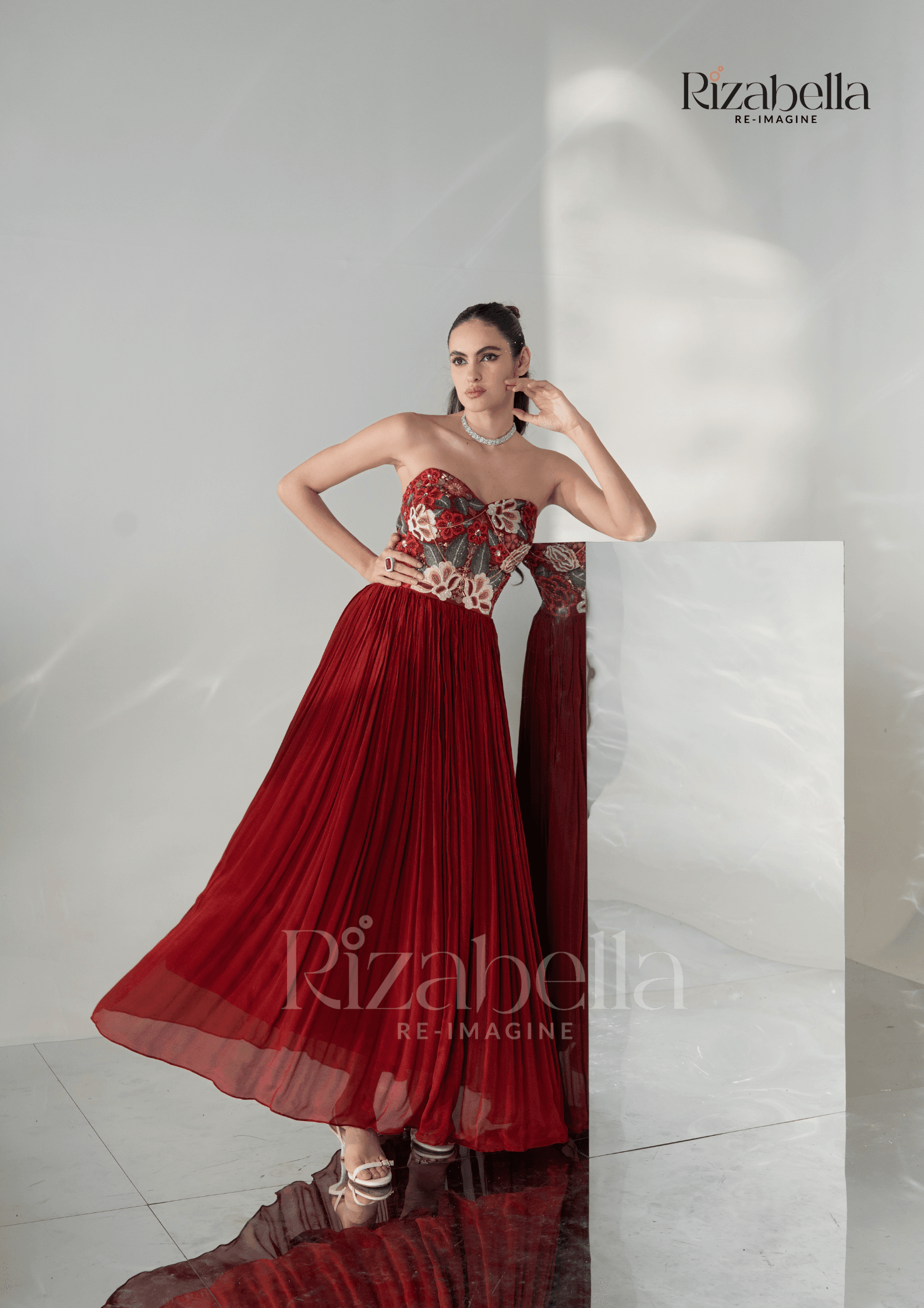 Rosabella Crimson Gown - Image 5