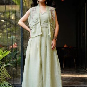 Signature jacket palazzo set - Ivory