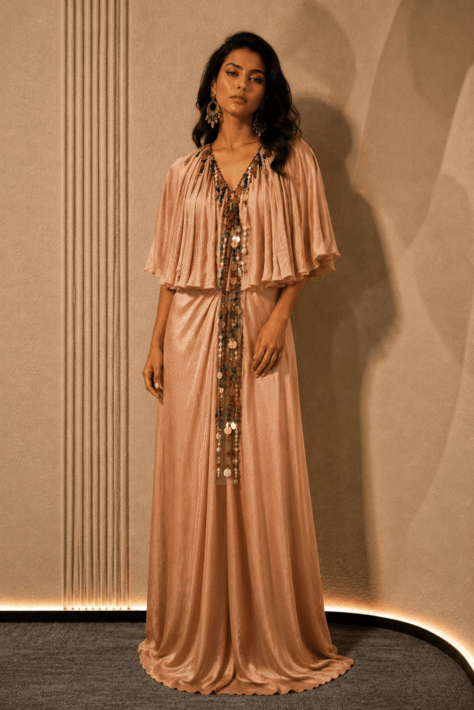 Nomad Luxe Cape Gown Brown