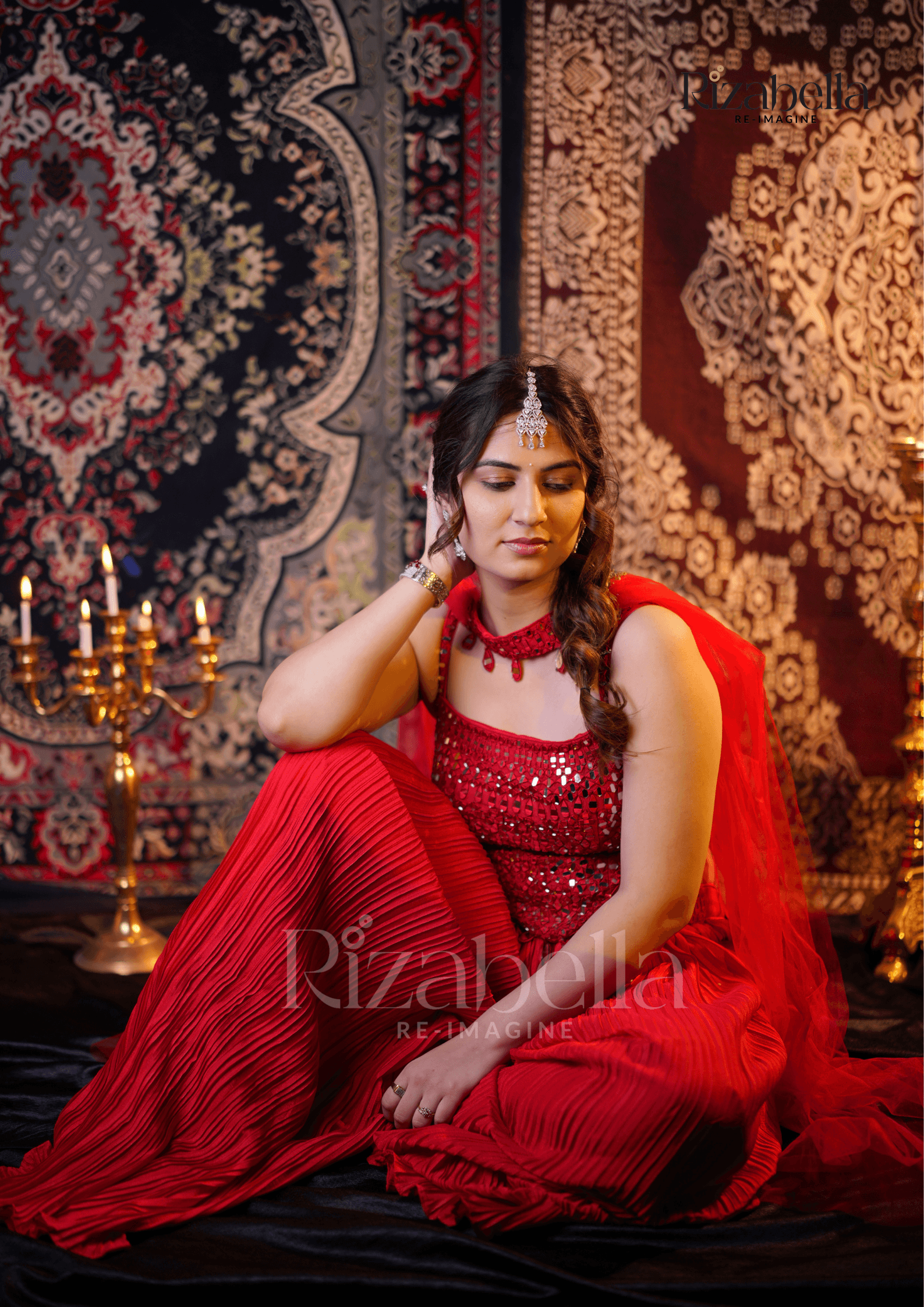 Ruby Sparkle Embellished Co-Ord Set
