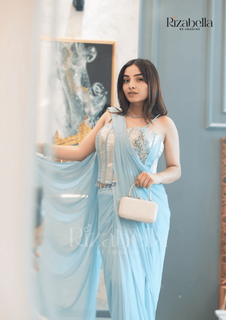 2 pc drapped saree