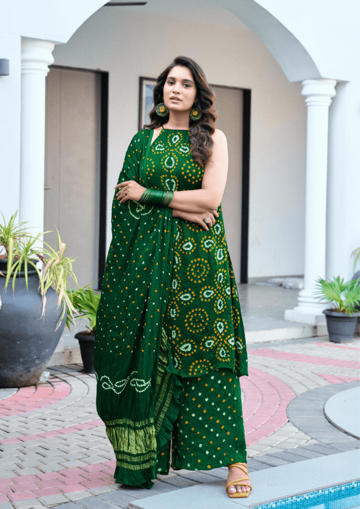 Bandhej Kurta Set