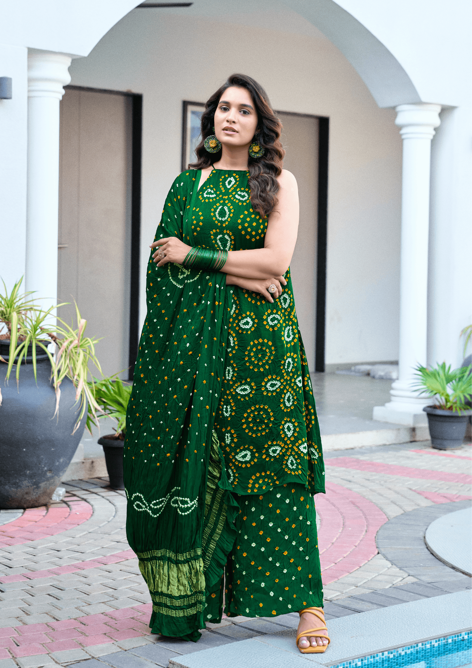 Bandhej Kurta Set