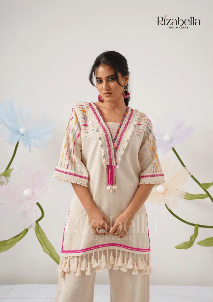 Jute Set with Tribal Stitch & Tassels