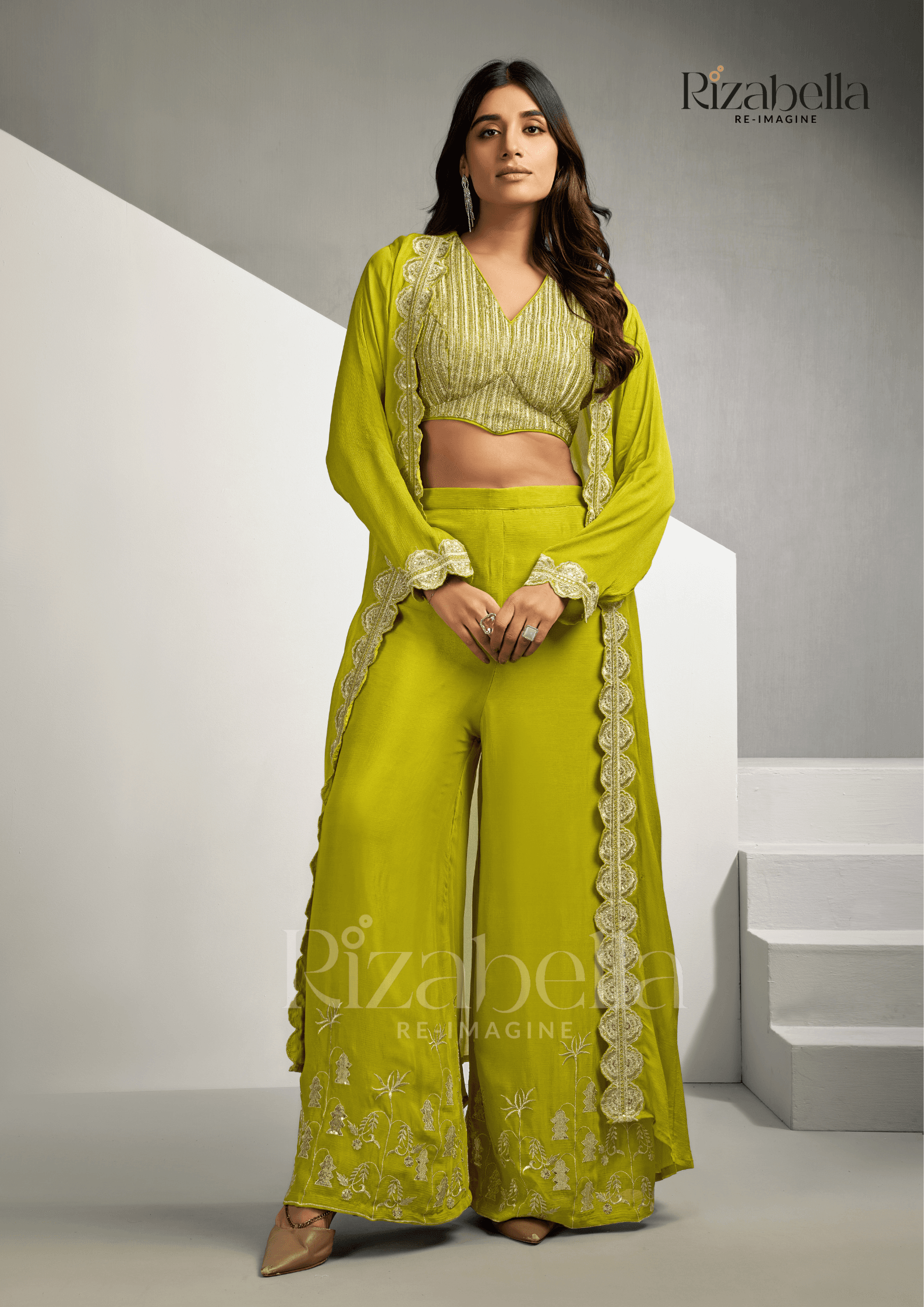 Signature Embroidered blouse & jacket set - Image 3
