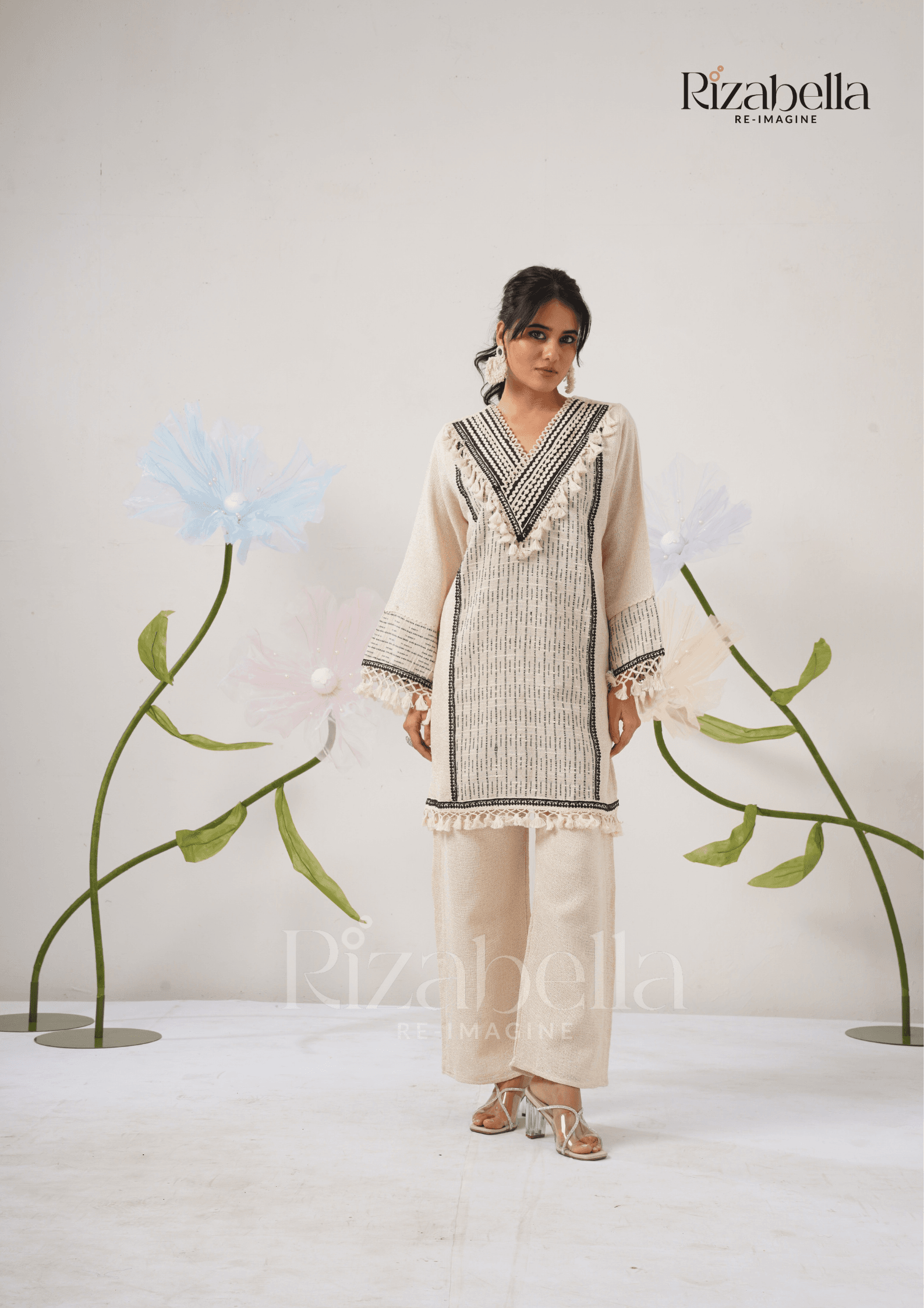 Jute Co-ord with Tribal Stitch Detail - Image 6