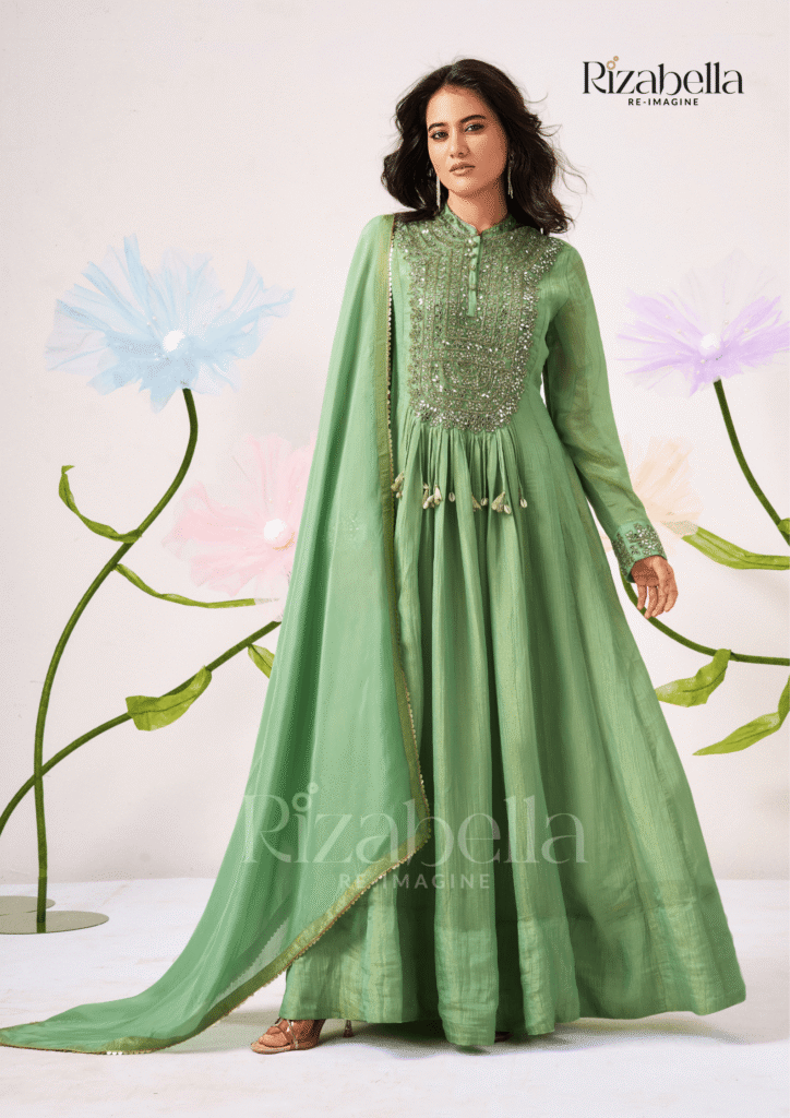 Floor-Length Anarkali with Zari Embroidery