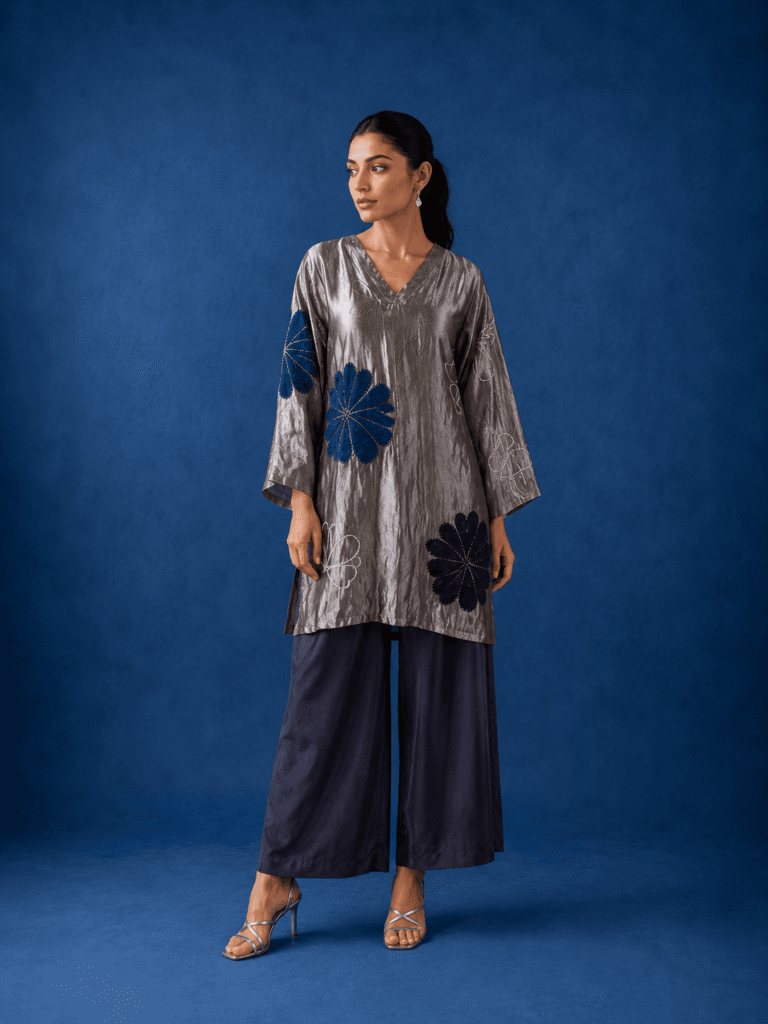 Midnight Bloom Luxe Co-Ord Set blue