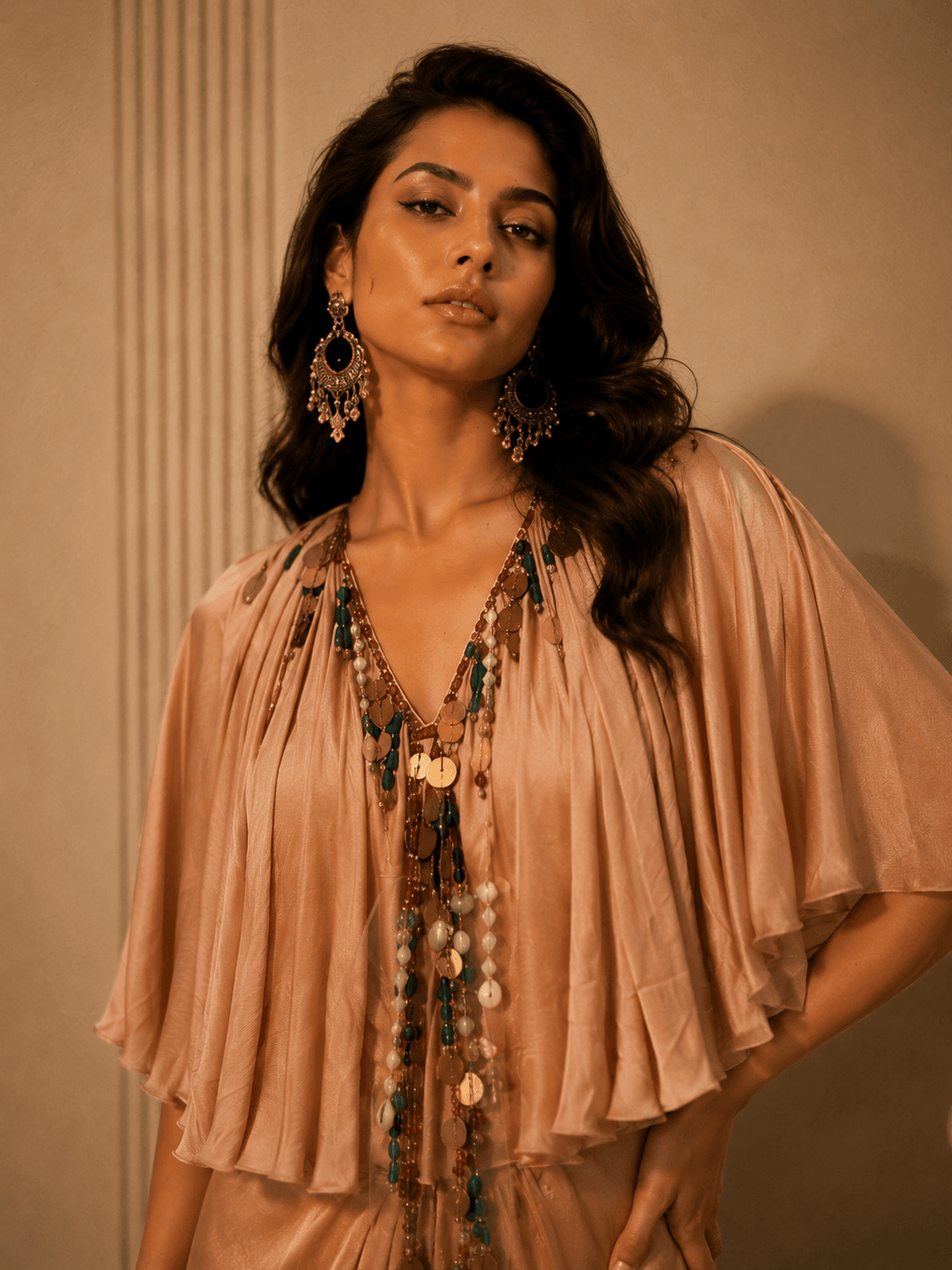 Nomad Luxe Cape Gown Brown - Image 3