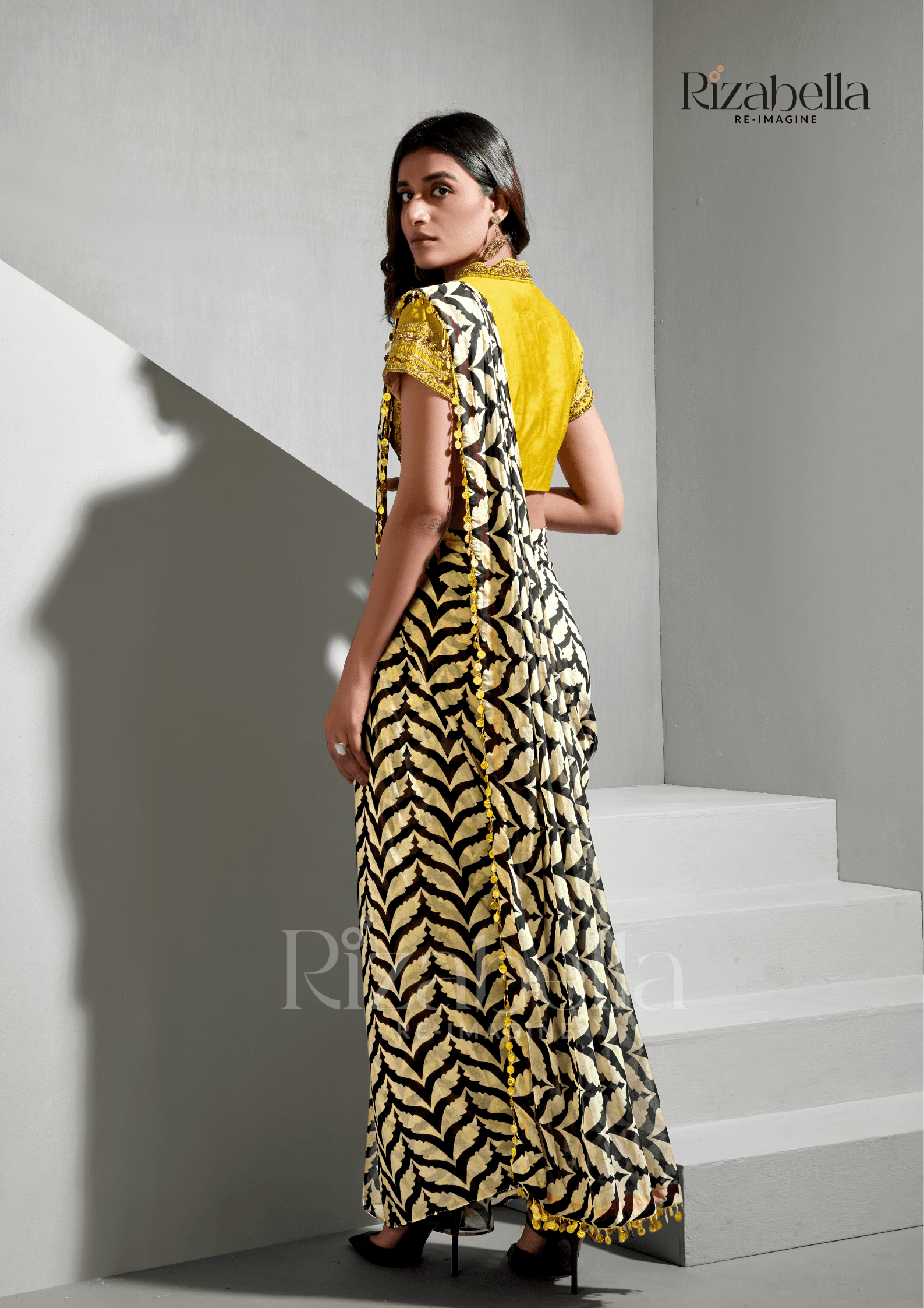 Rajwada Bloom Printed Saree - Image 4