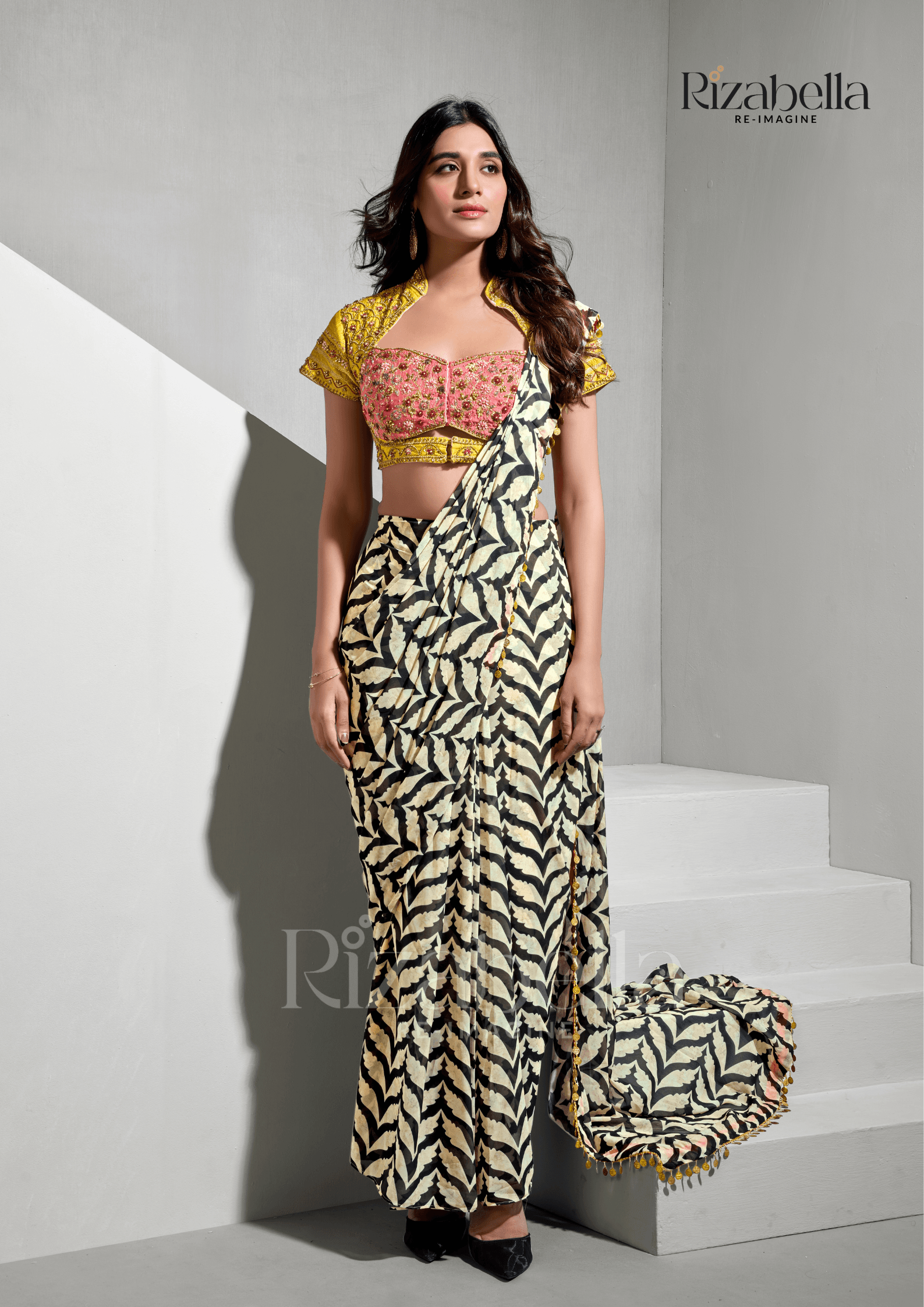 Rajwada Bloom Printed Saree - Image 6