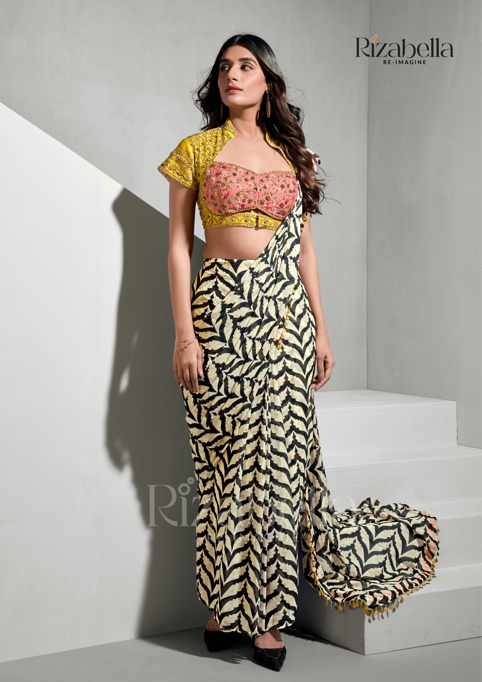 Rajwada Bloom Printed Saree - Image 8