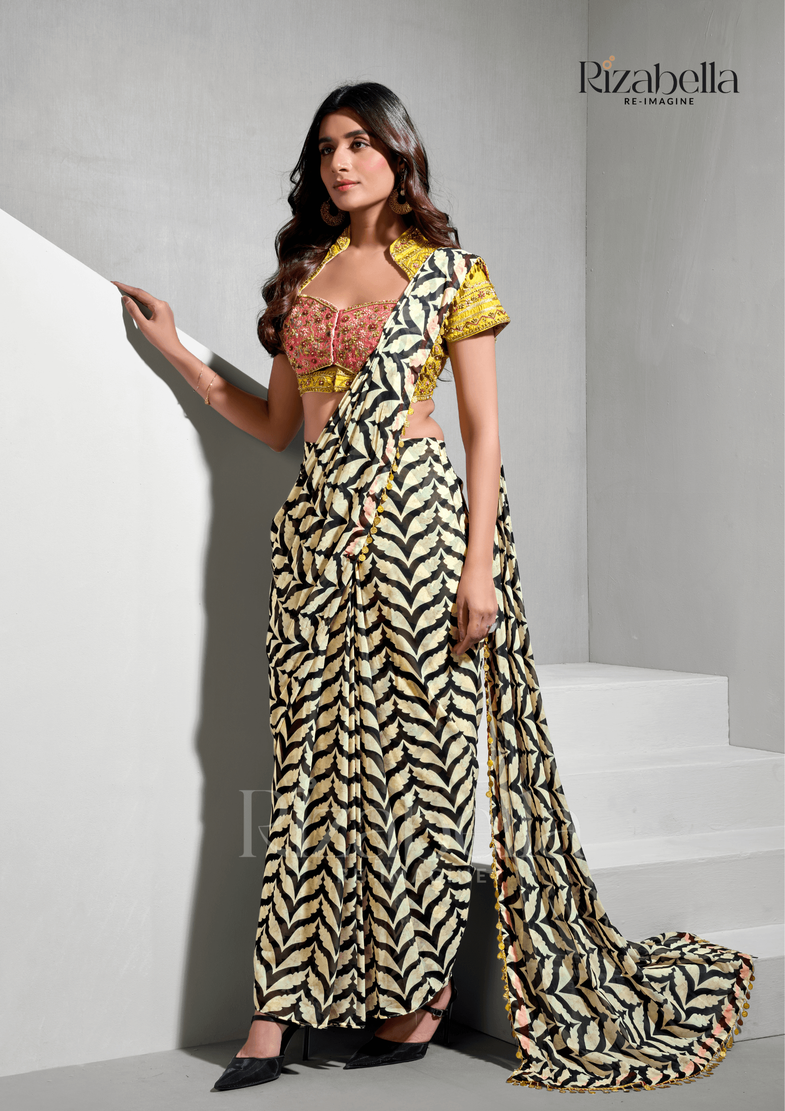 Rajwada Bloom Printed Saree - Image 9