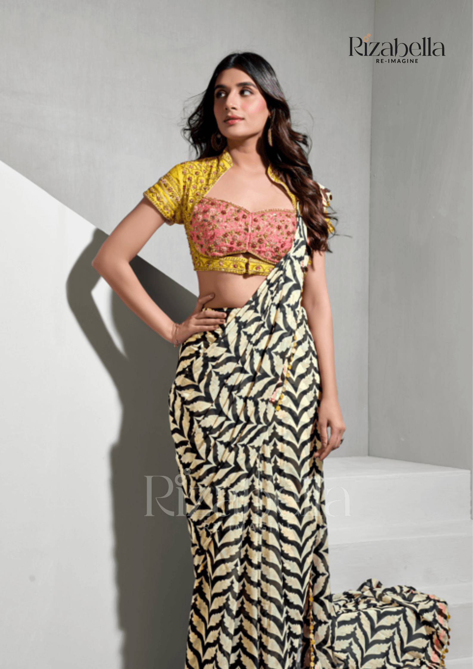 Rajwada Bloom Printed Saree - Image 10