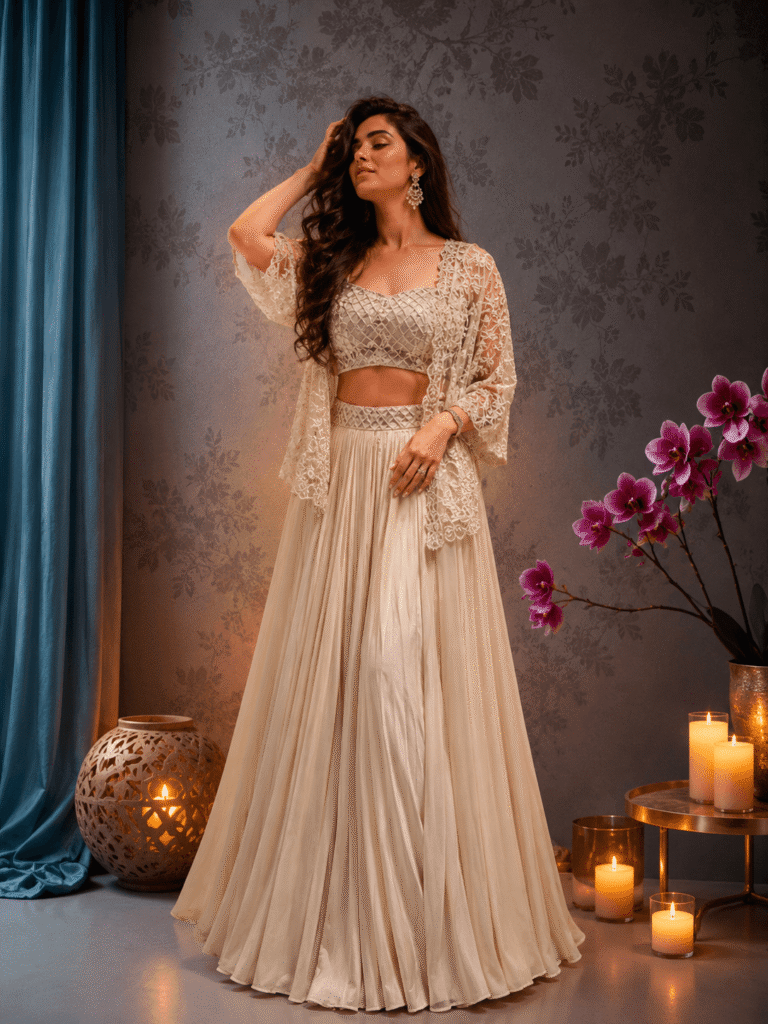 Whisper Embellished Lehenga Set Ivory