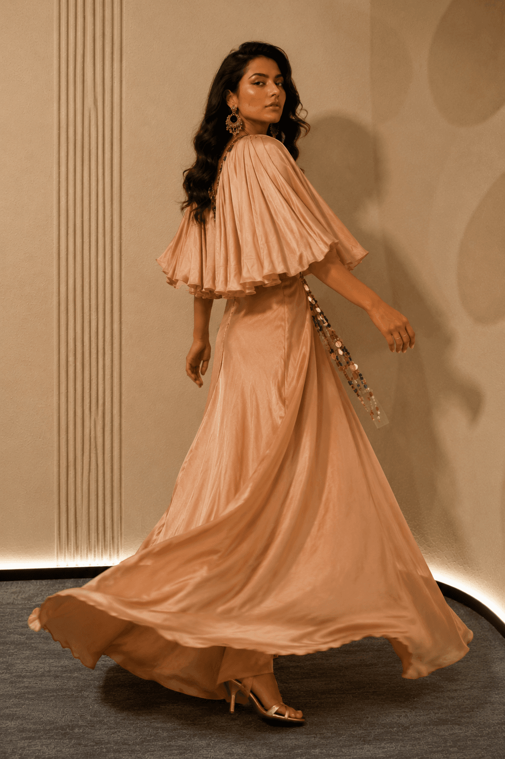 Nomad Luxe Cape Gown Brown - Image 4