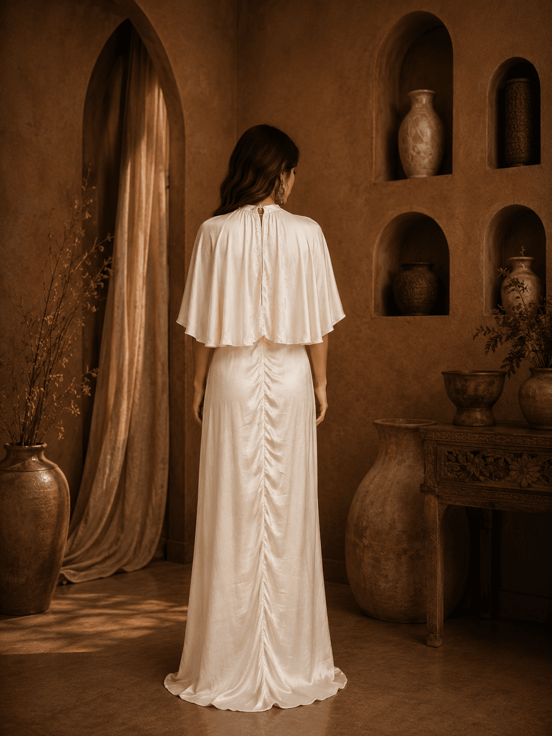 Nomad Luxe Cape Gown White - Image 4