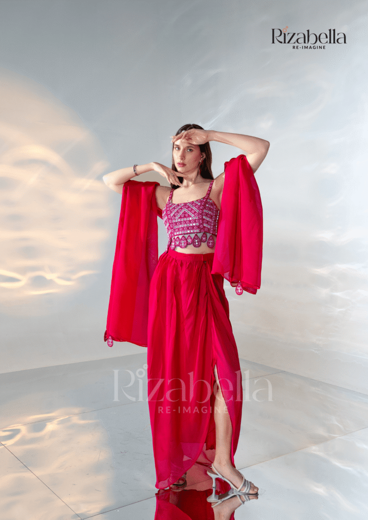 Hot Pink Aura Draped Ensemble