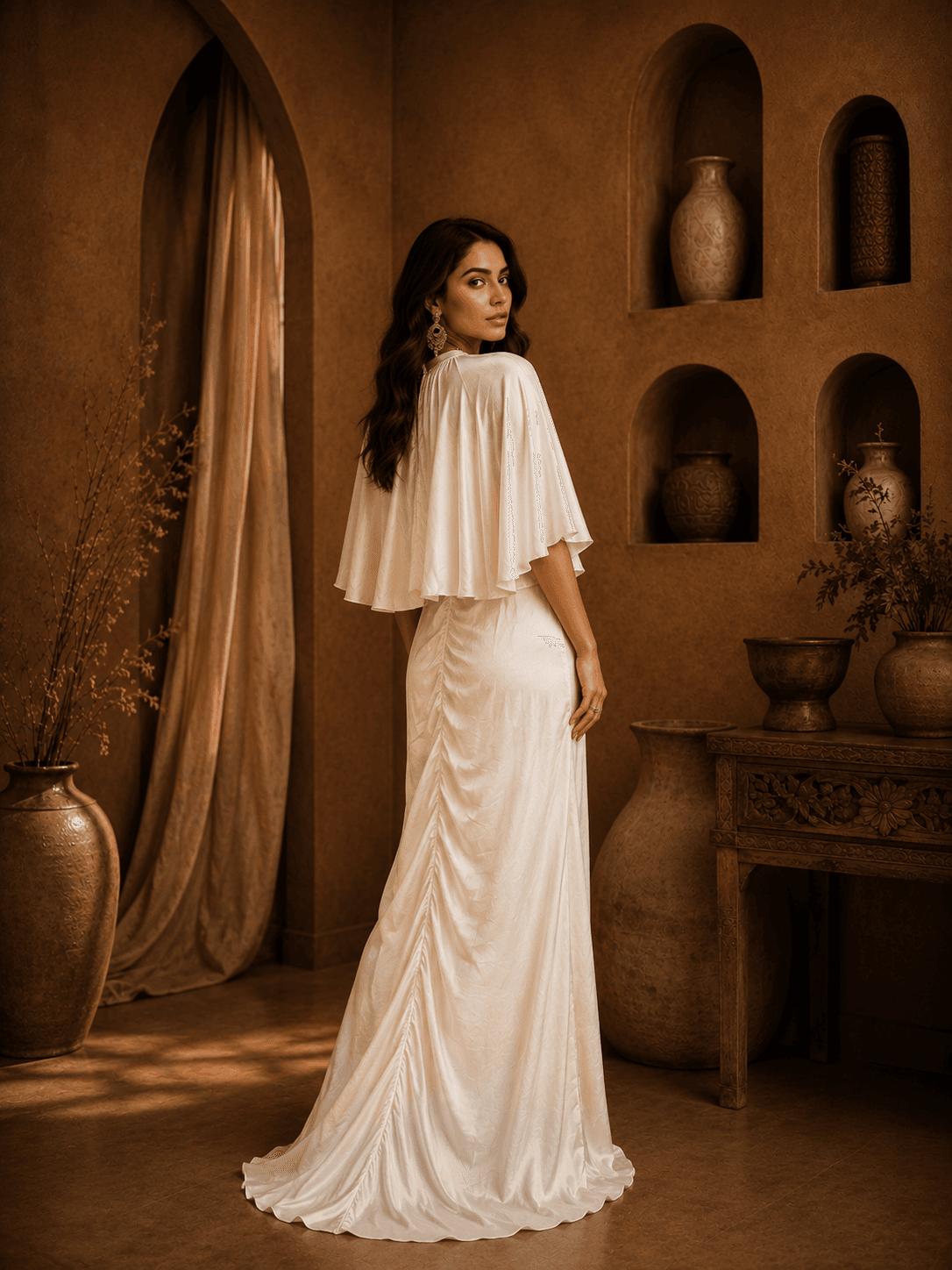 Nomad Luxe Cape Gown White - Image 5
