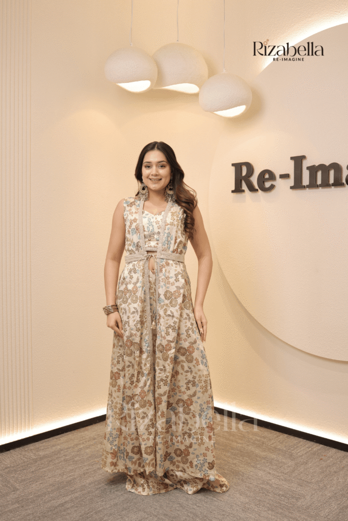 Belted Indo-Western Cape Set