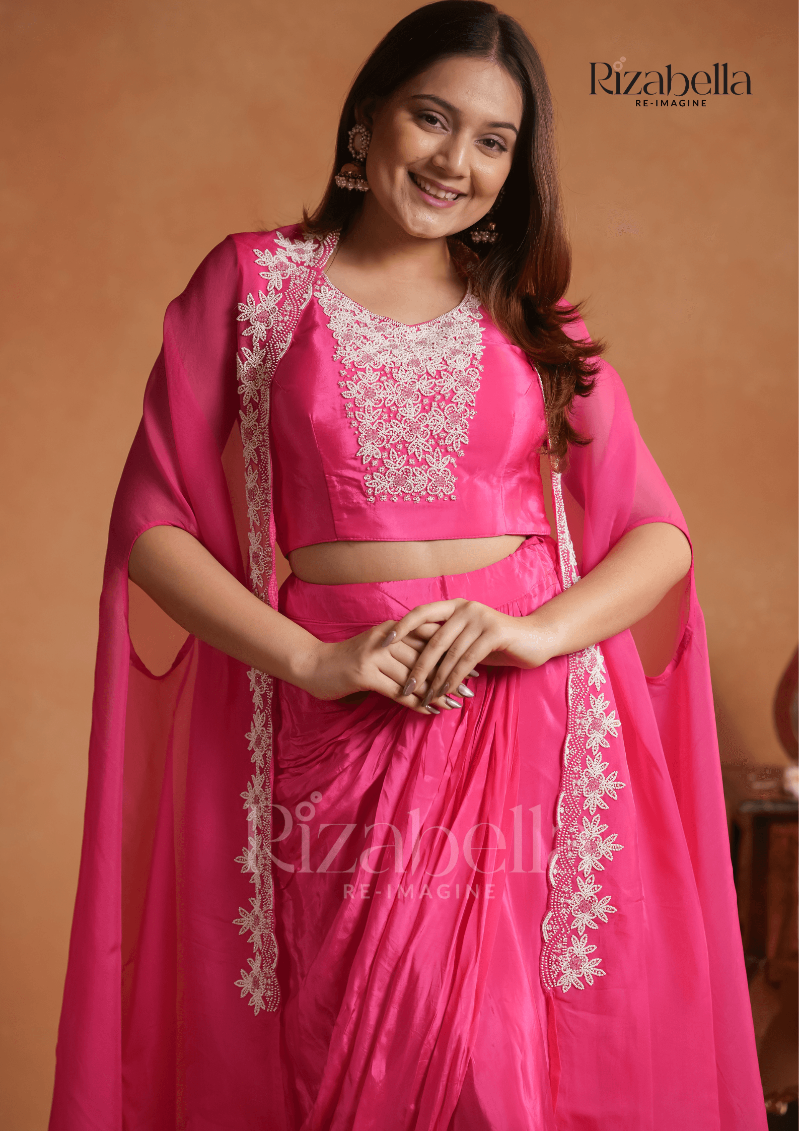 3 PCS dhoti style drape skirt - Image 2