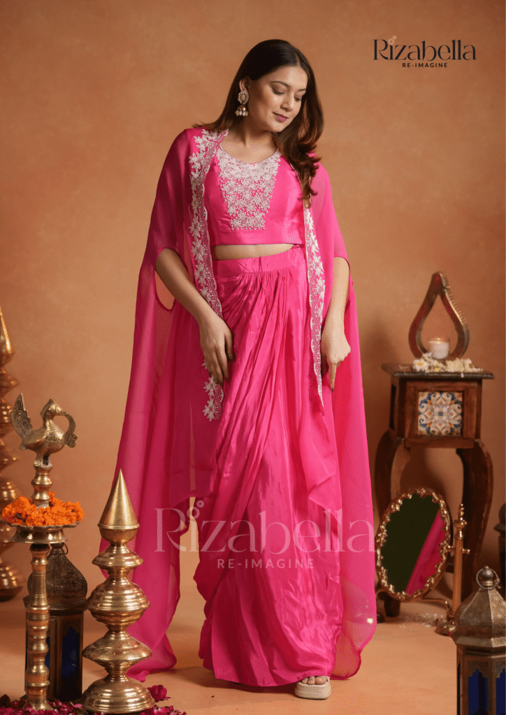 3 PCS dhoti style drape skirt