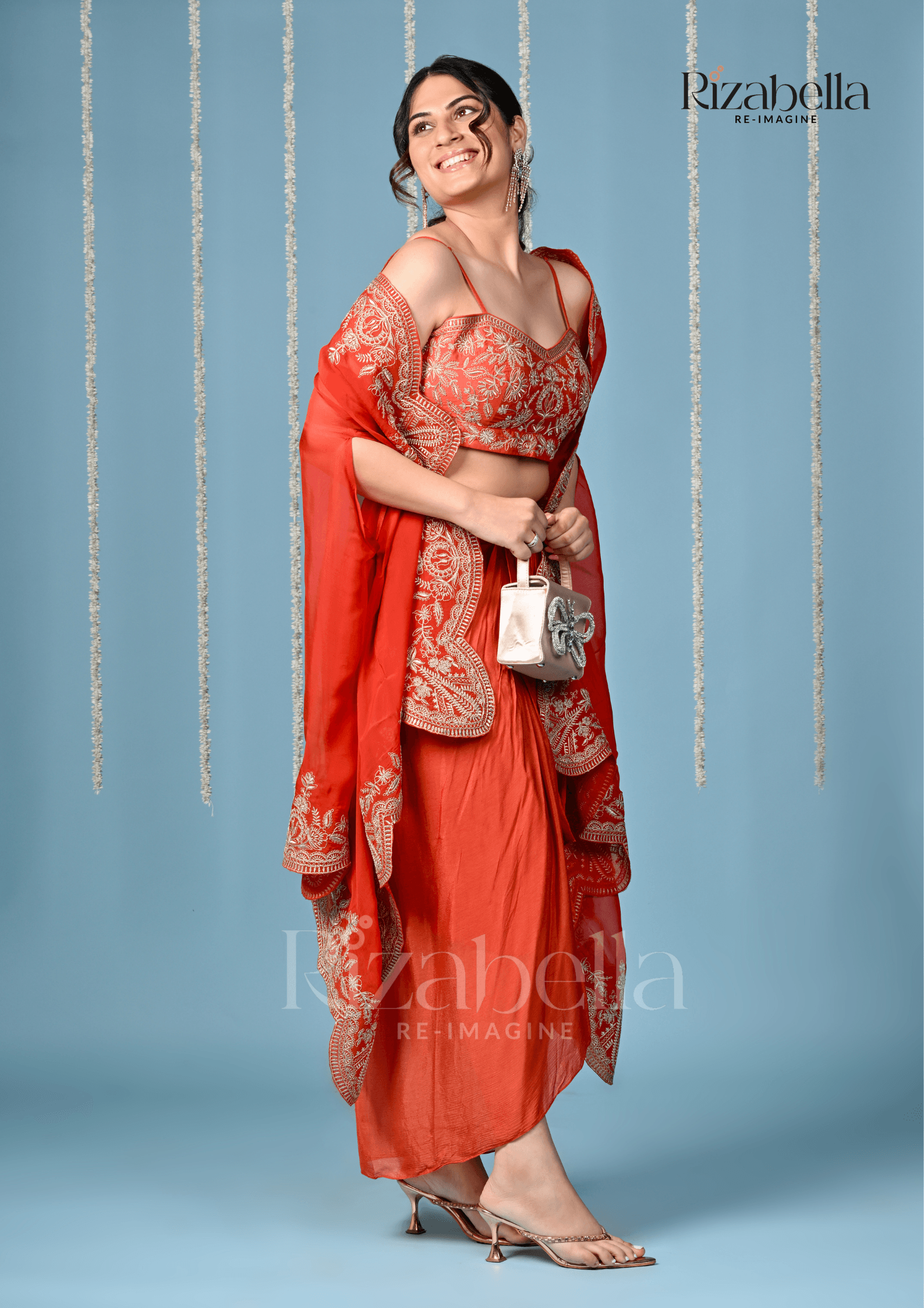3 PCS rust, drape skirt with heavy Cape - Image 3