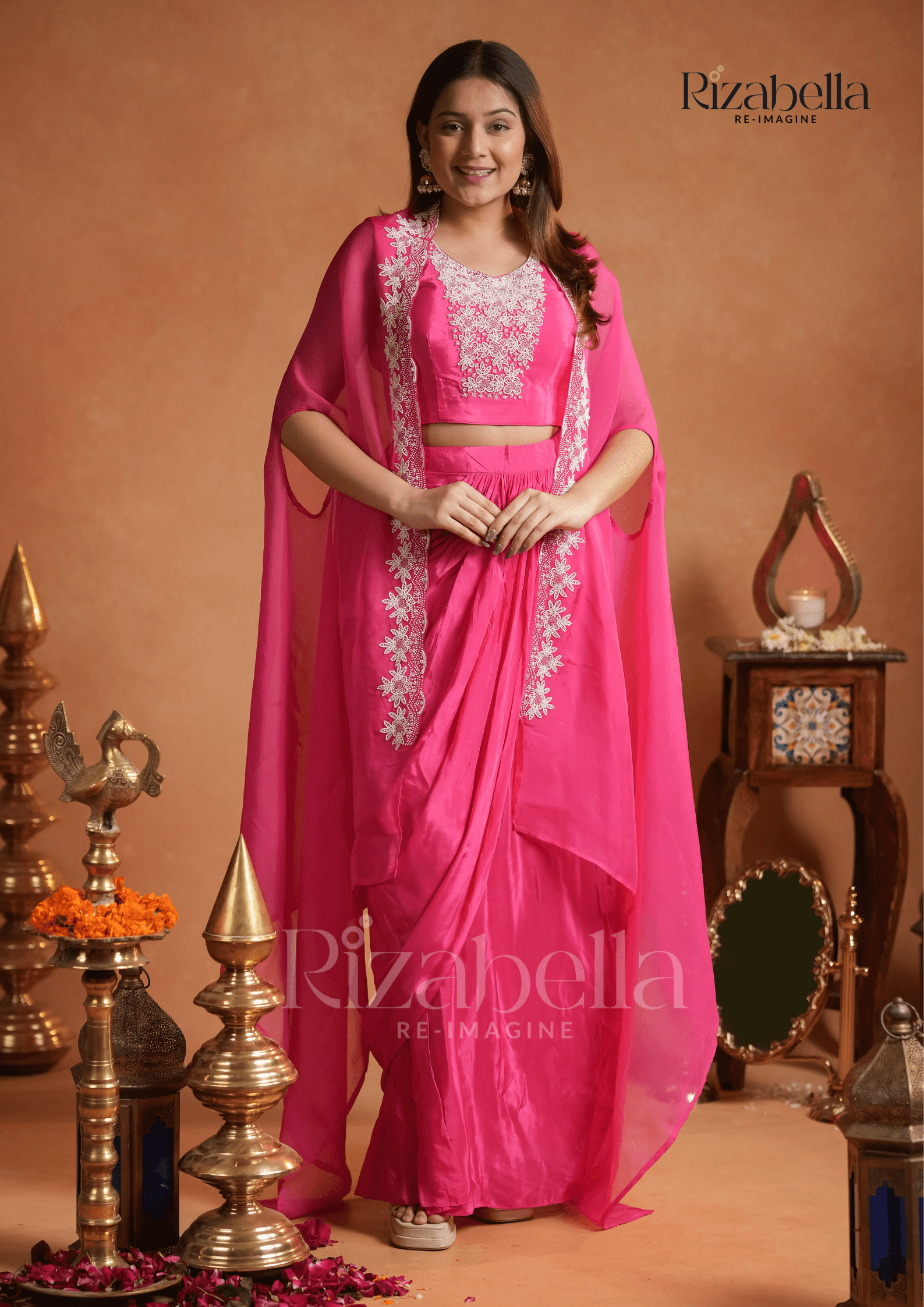3 PCS dhoti style drape skirt - Image 5