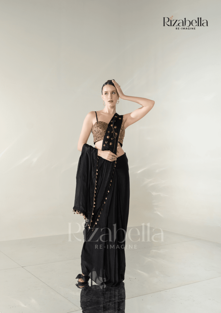 Ruby Noire Saree Set