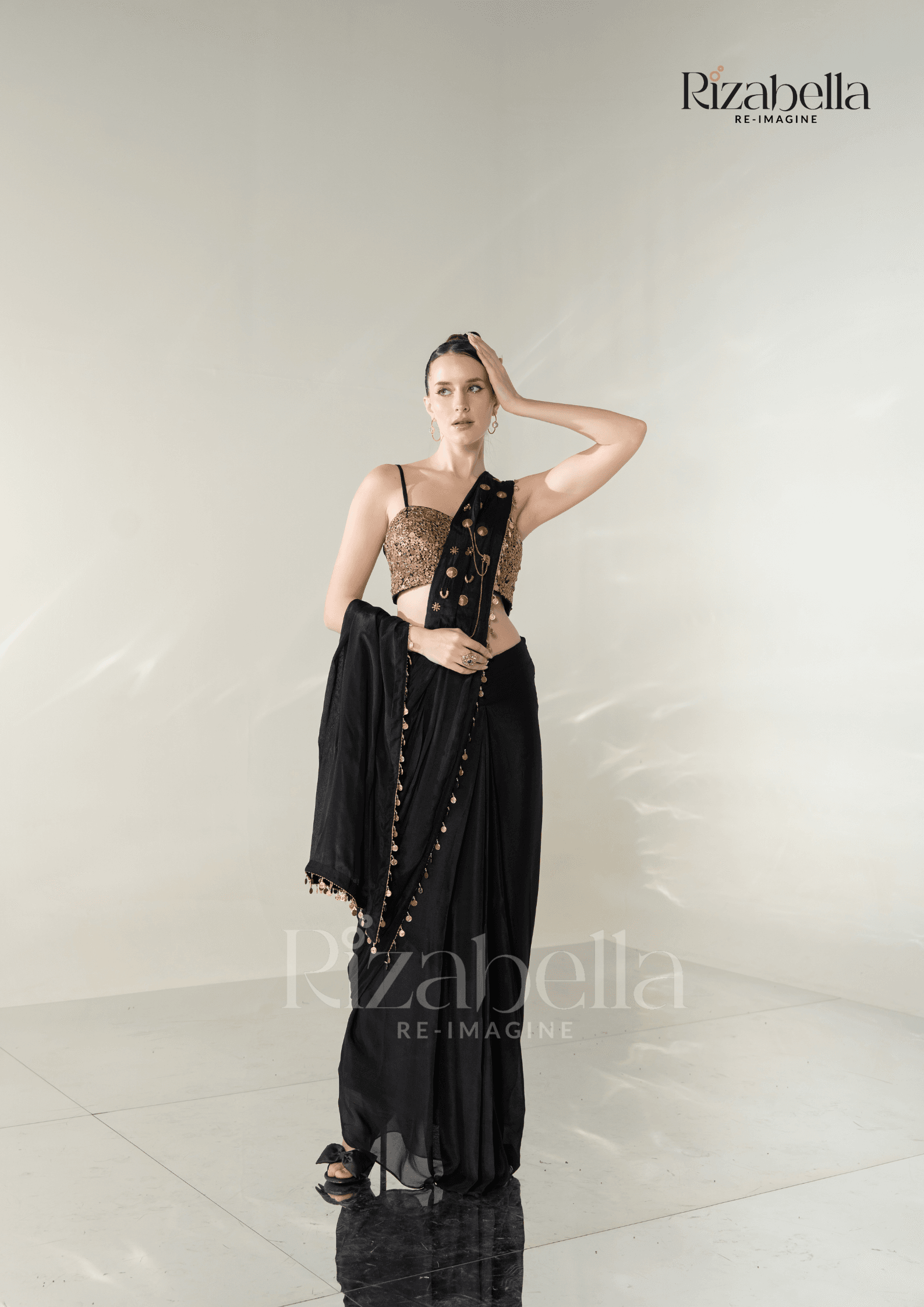 Ruby Noire Saree Set