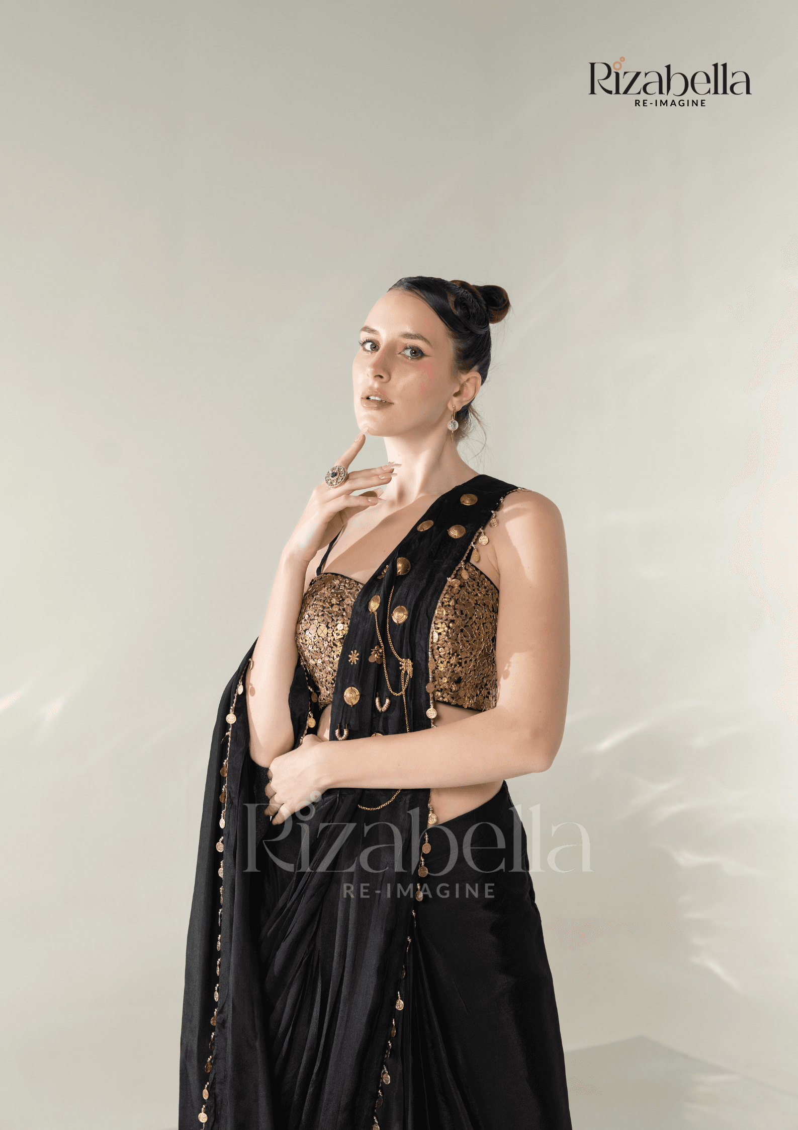 Ruby Noire Saree Set - Image 6