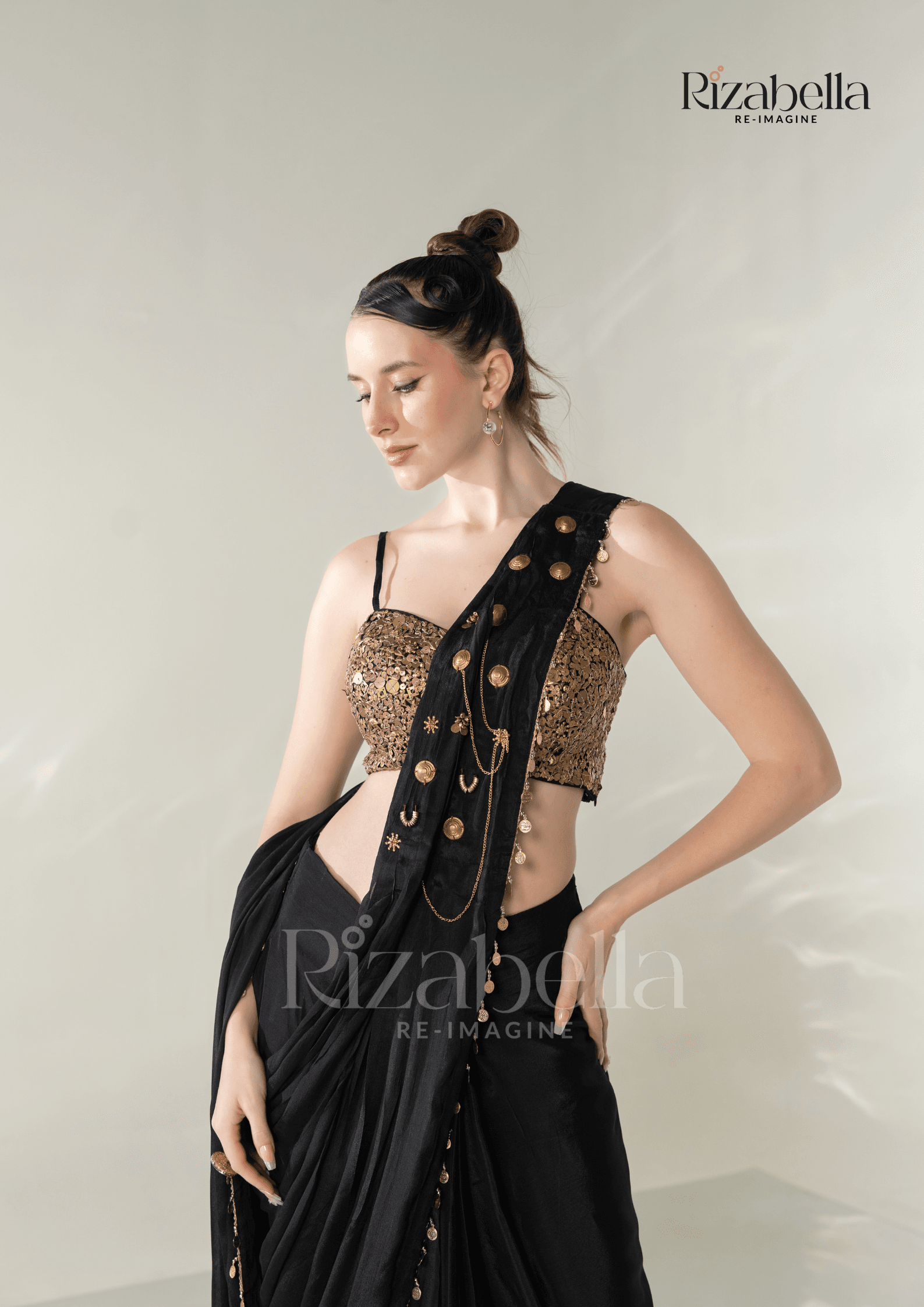 Ruby Noire Saree Set - Image 8