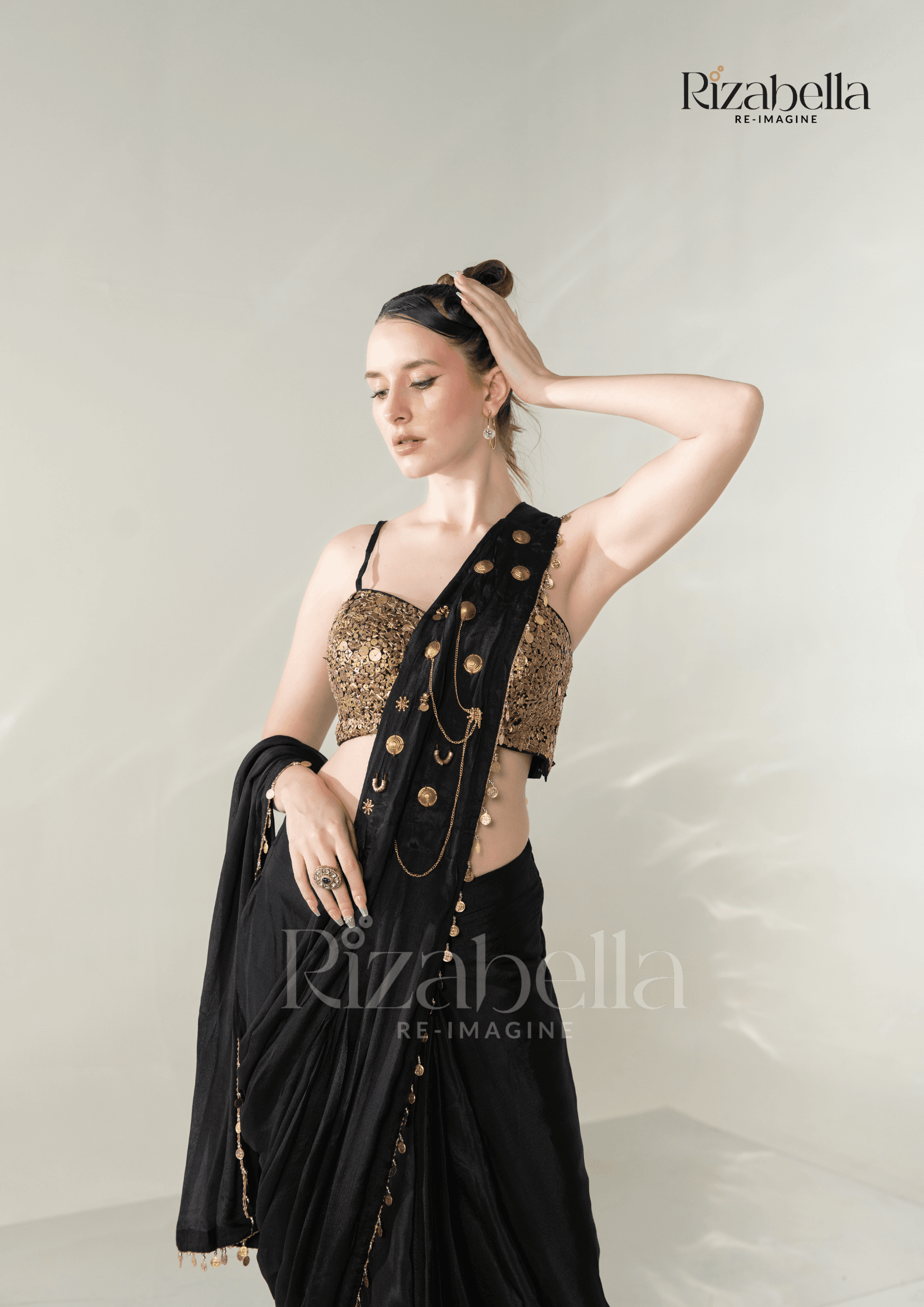 Ruby Noire Saree Set - Image 9