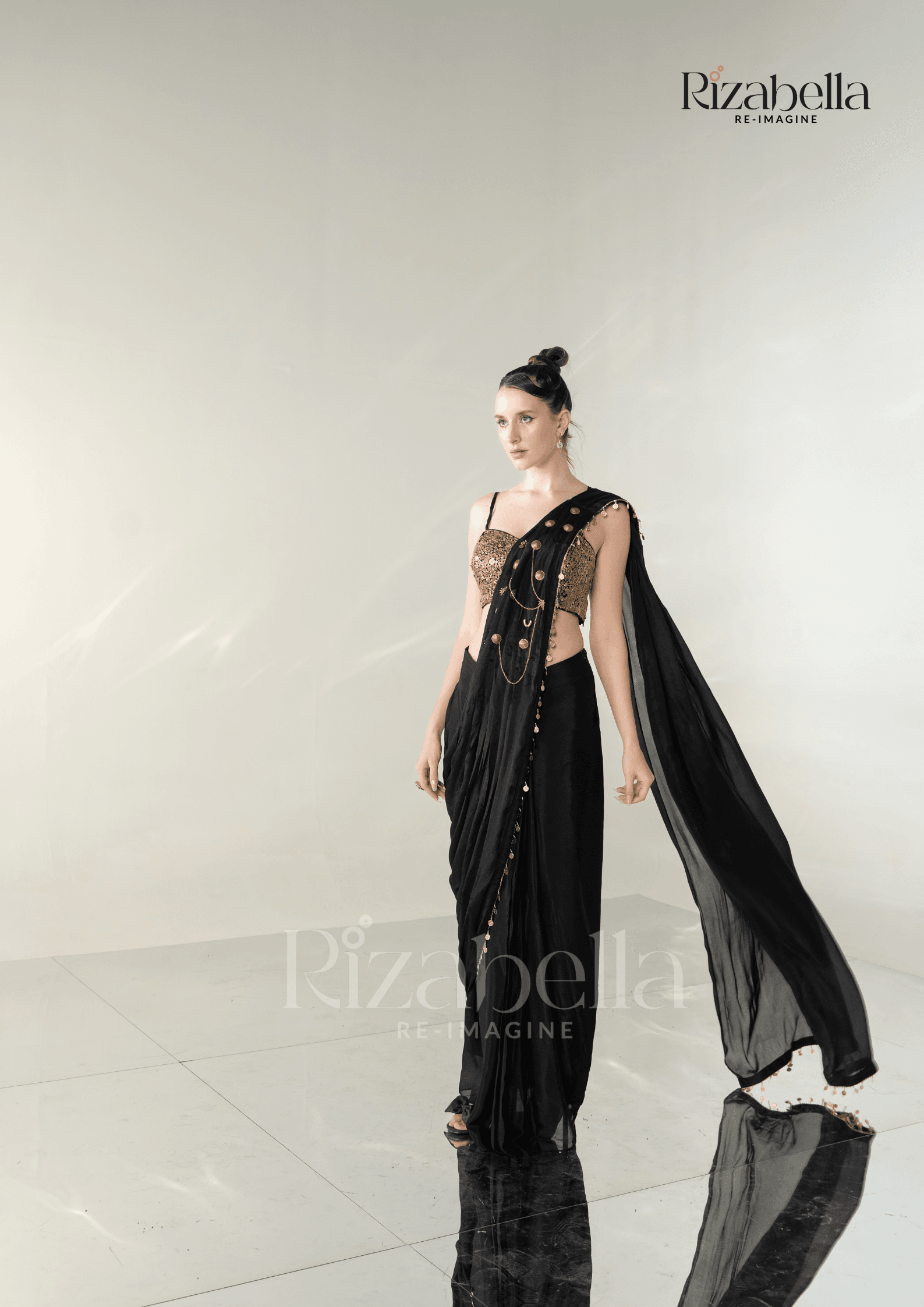 Ruby Noire Saree Set - Image 11