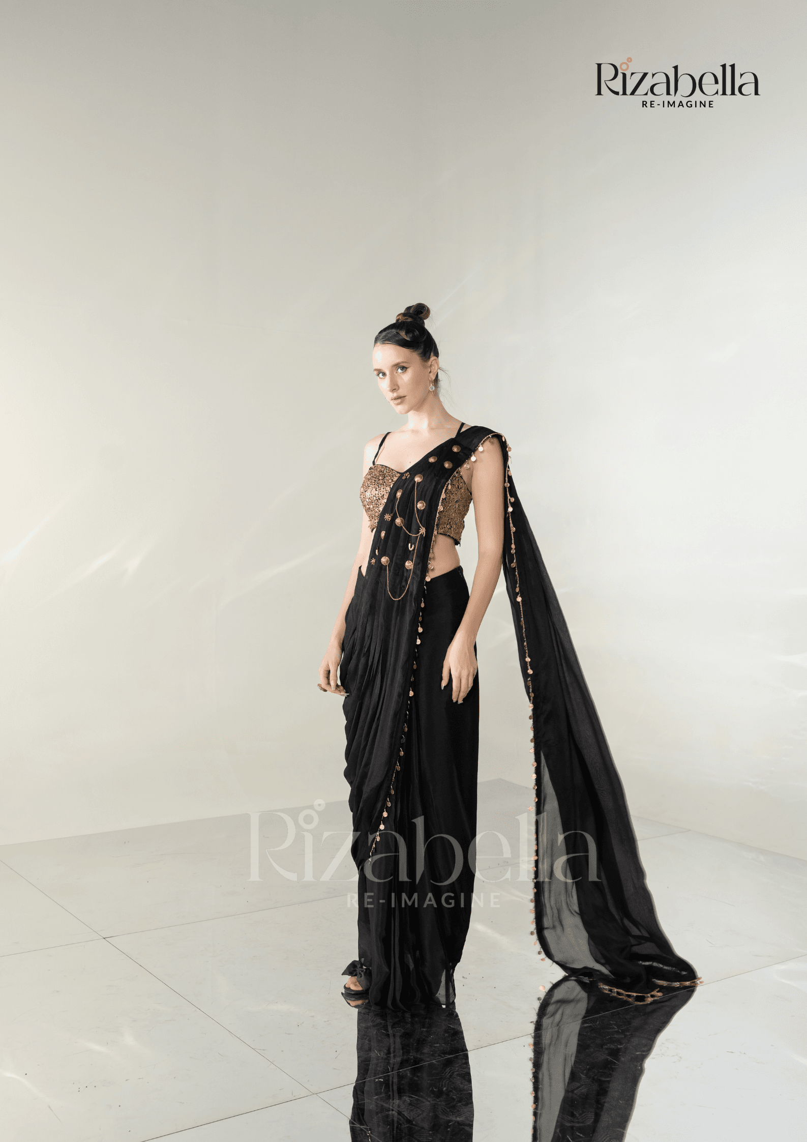 Ruby Noire Saree Set - Image 12