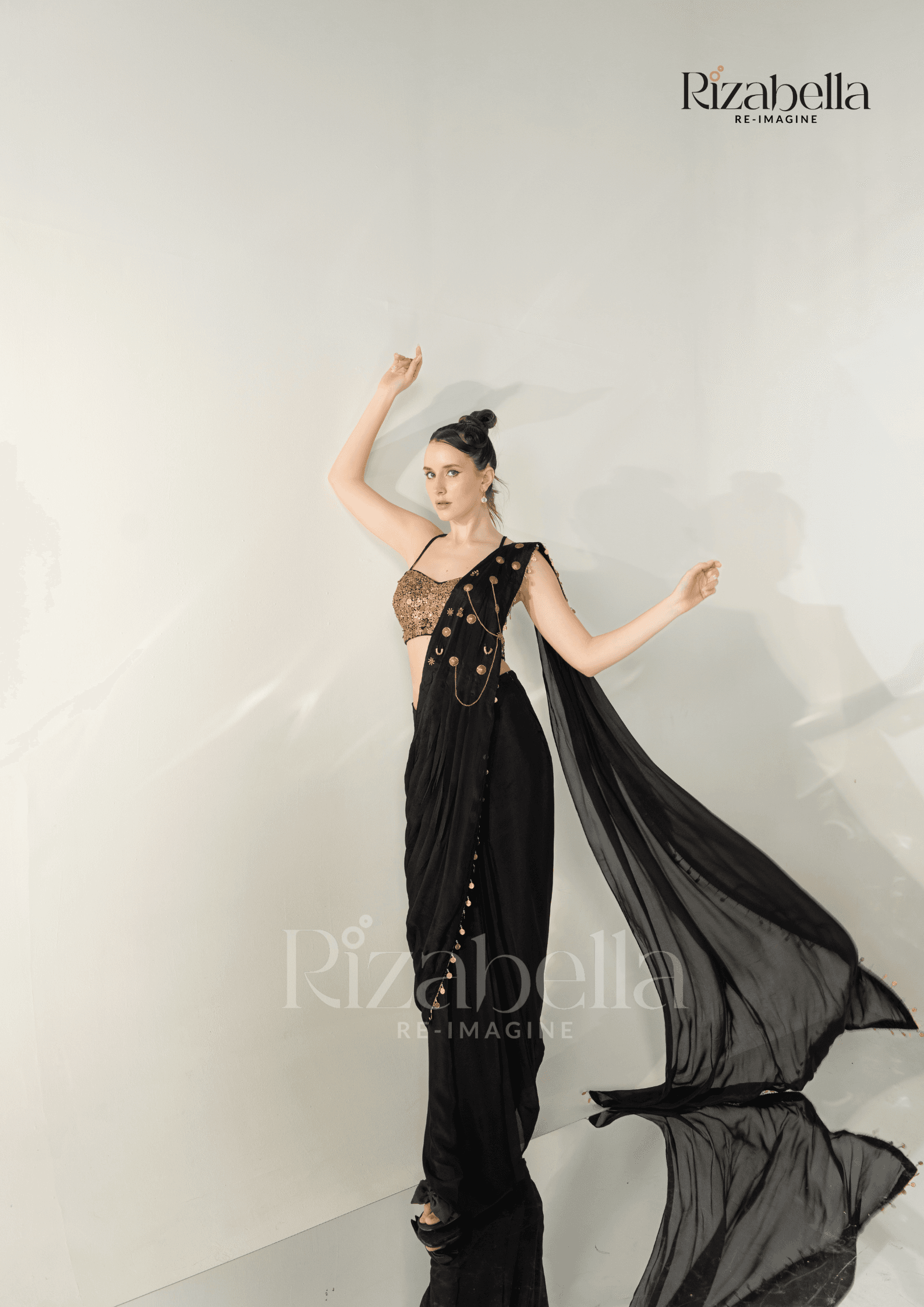 Ruby Noire Saree Set - Image 5