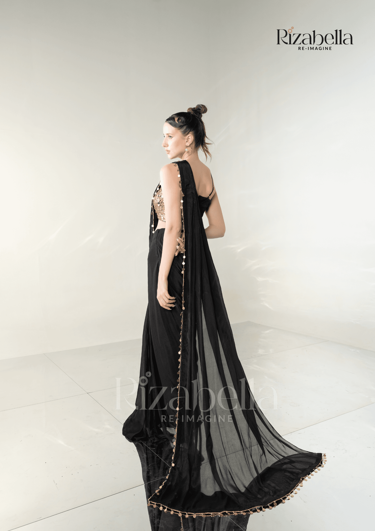 Ruby Noire Saree Set - Image 13