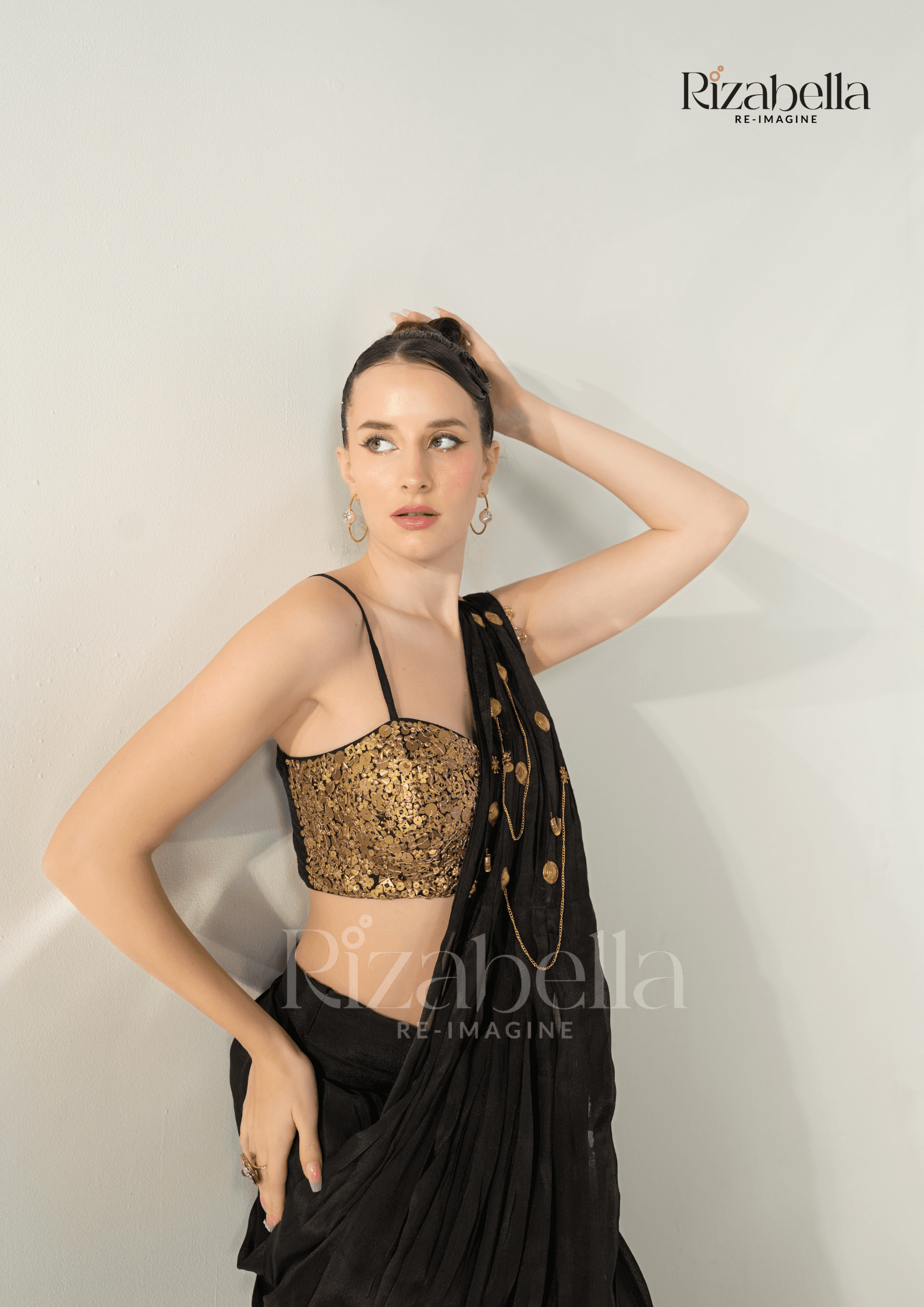 Ruby Noire Saree Set - Image 2