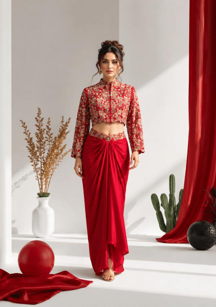 Scarlet Royale Drape SKIRT Set