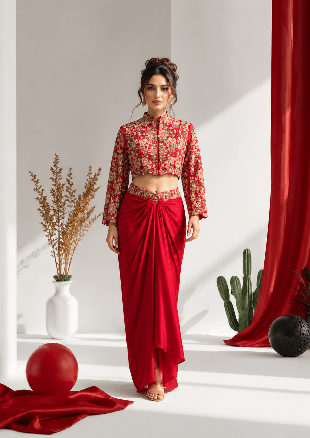 Scarlet Royale Drape SKIRT Set