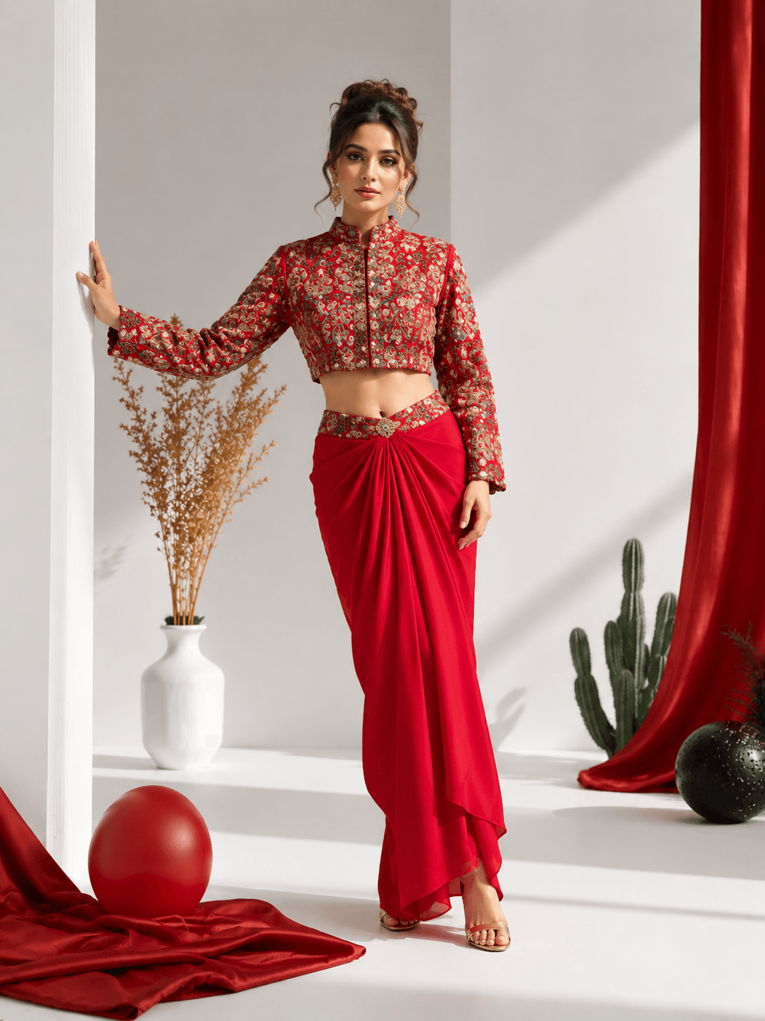 Scarlet Royale Drape SKIRT Set - Image 2