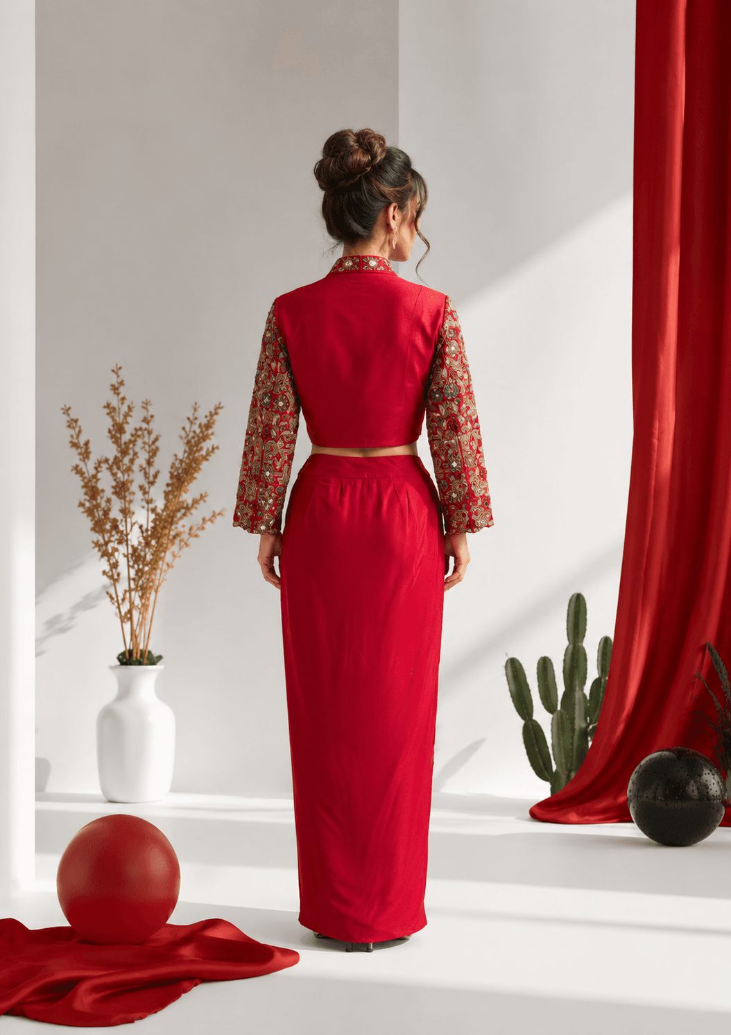 Scarlet Royale Drape SKIRT Set - Image 3