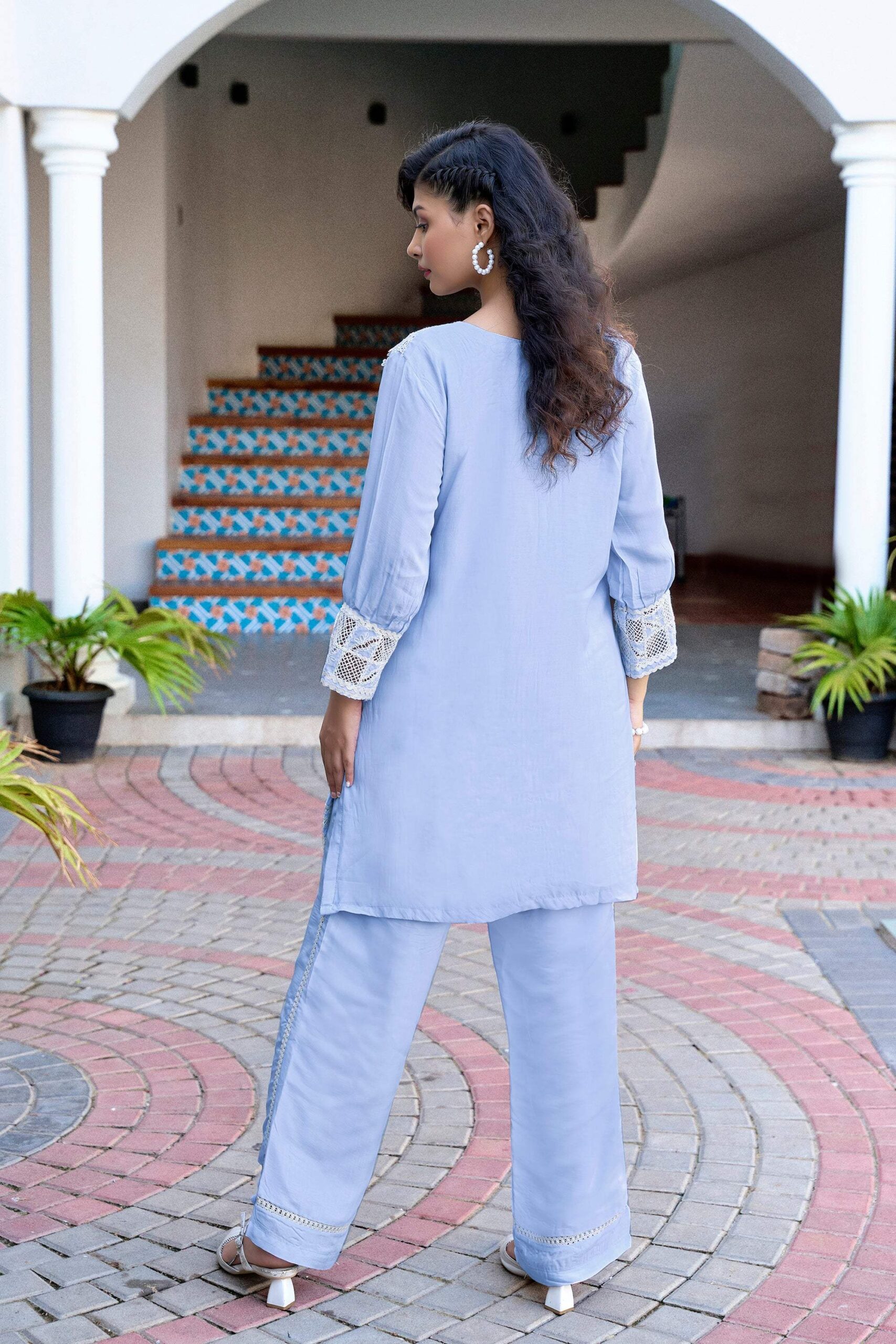 Pastel Charm Crochet Co-ord Set - Sky - Image 5