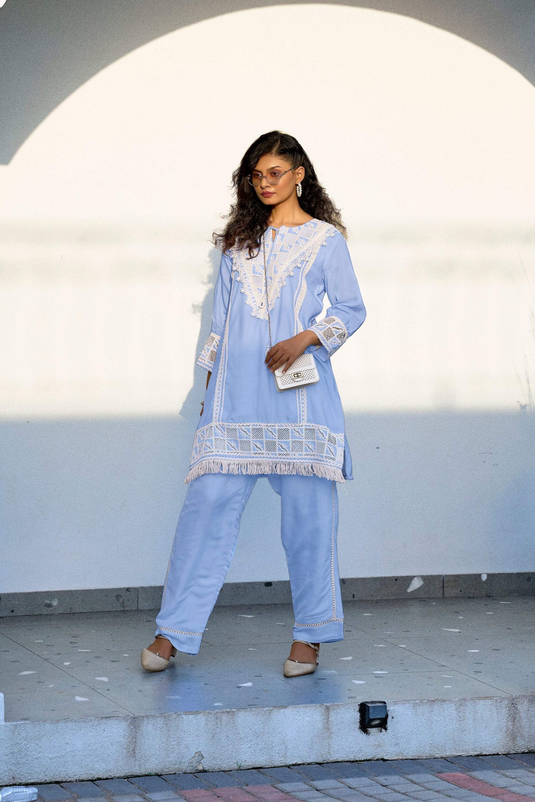 Pastel Charm Crochet Co-ord Set - Sky - Image 6