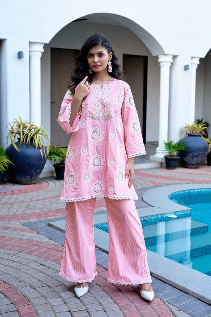 Candy Stripe Blossom Set - Pink