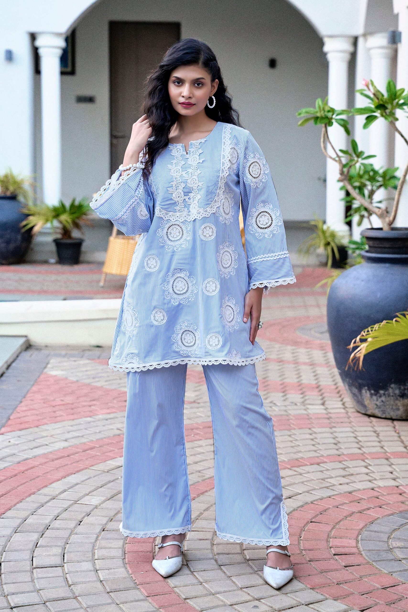 Candy Stripe Blossom Set - Blue - Image 2